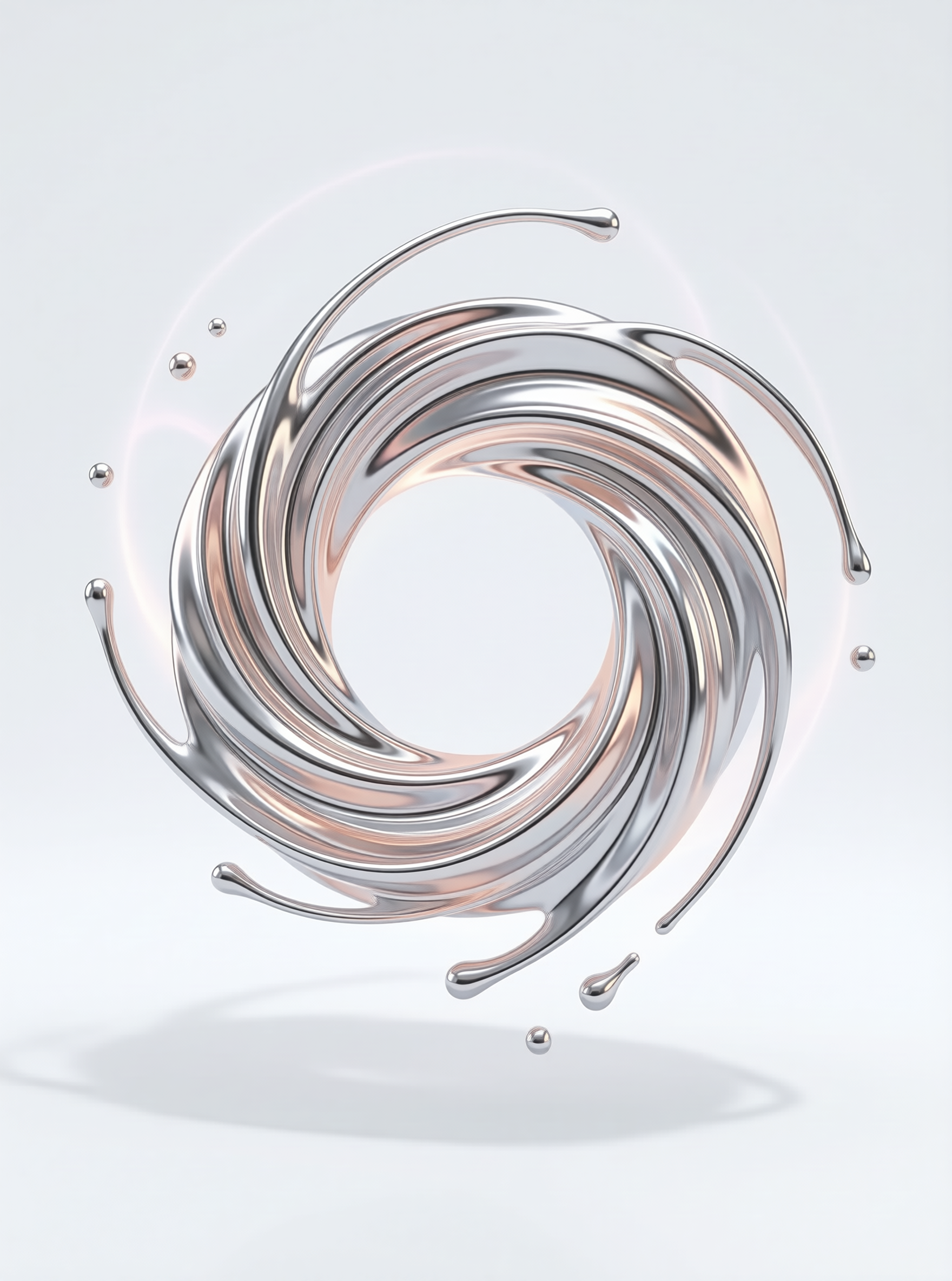 Chrome Liquid Swirl Torus