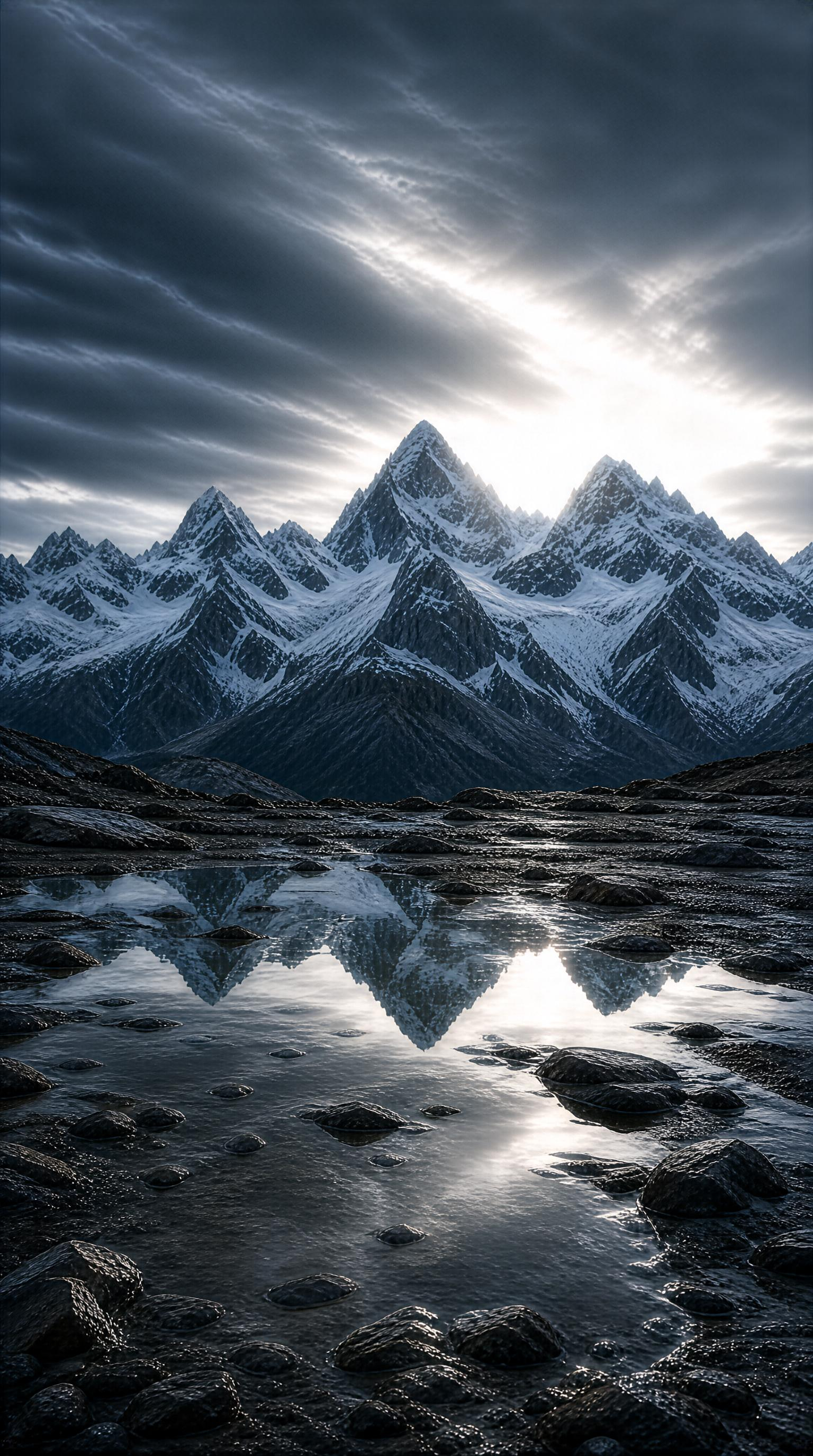 Snowy Mountain Reflection