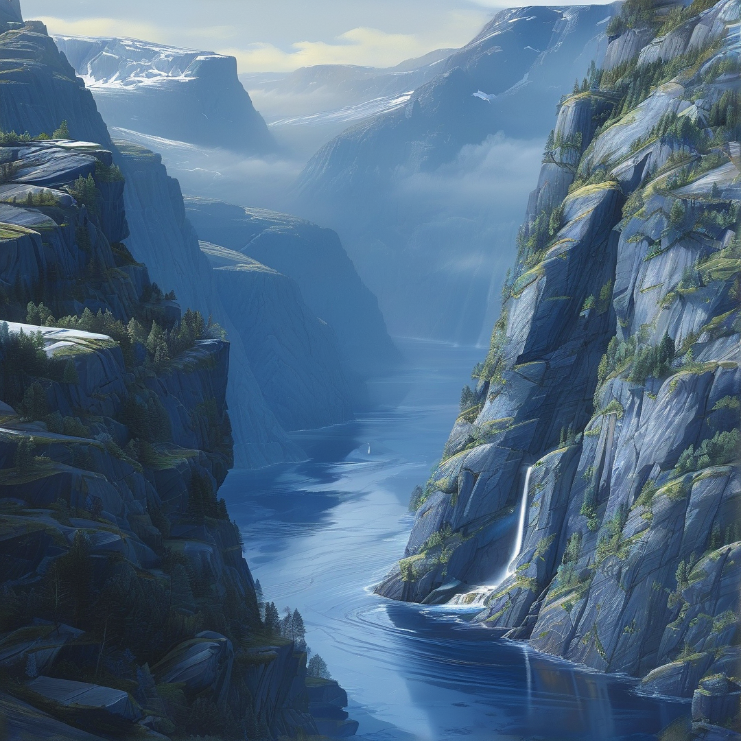 Misty Mountain River Valley