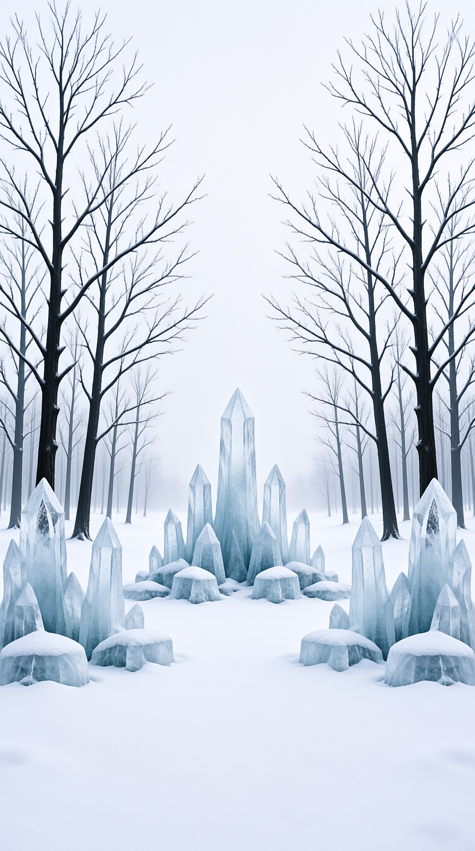 Snowy Ice Crystal Forest