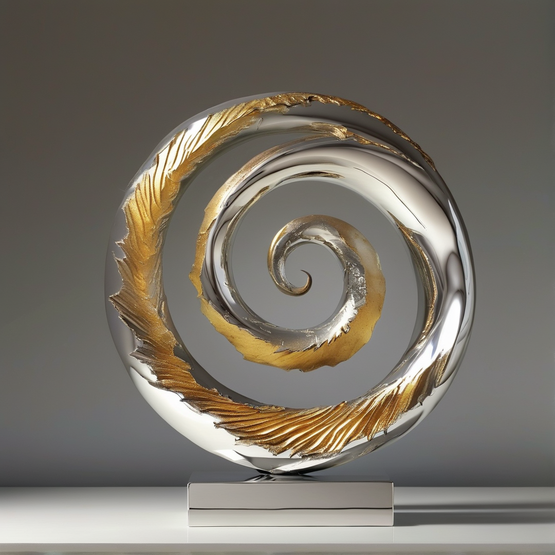Golden Spiral Metal Sculpture