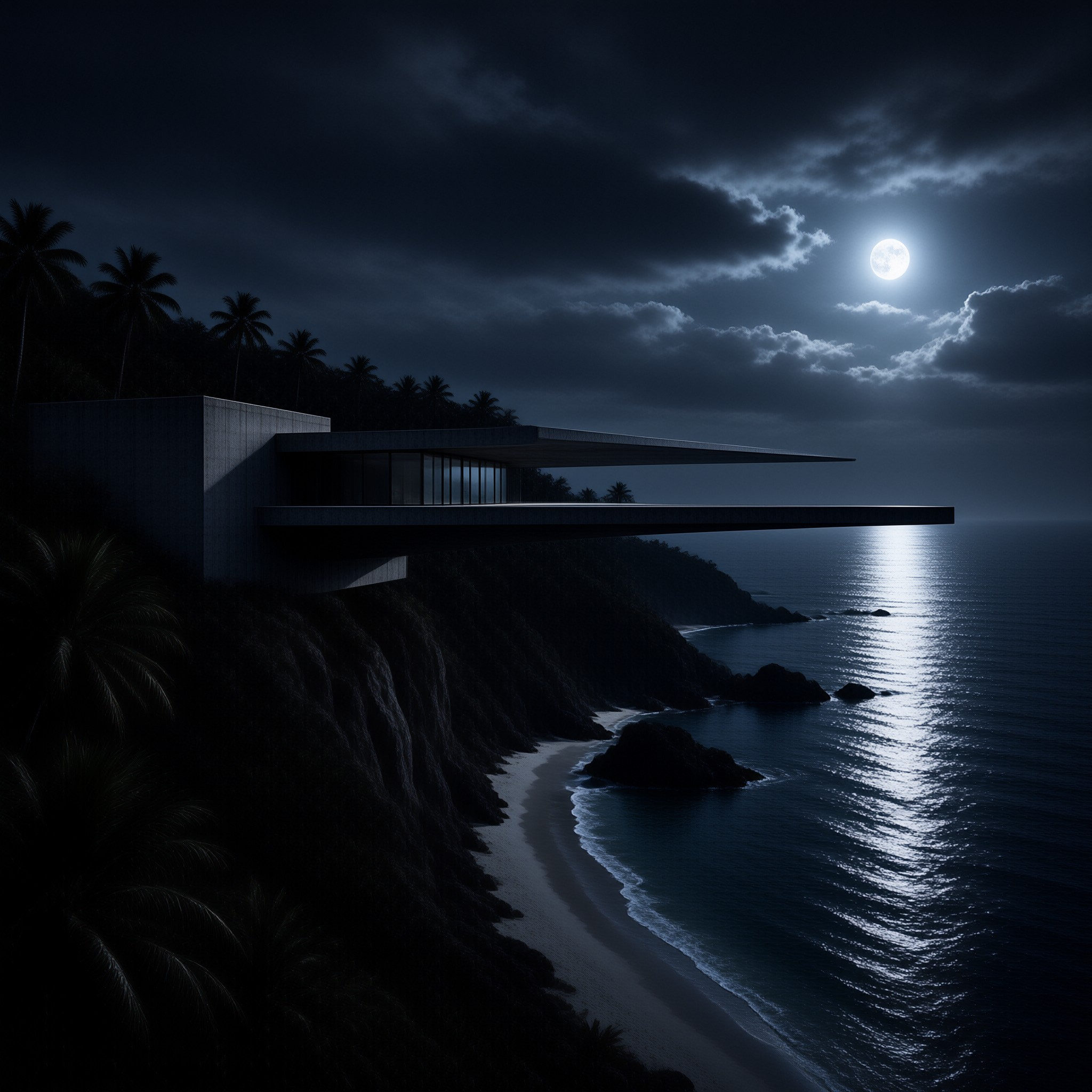 Moody Coastal Cliff Villa