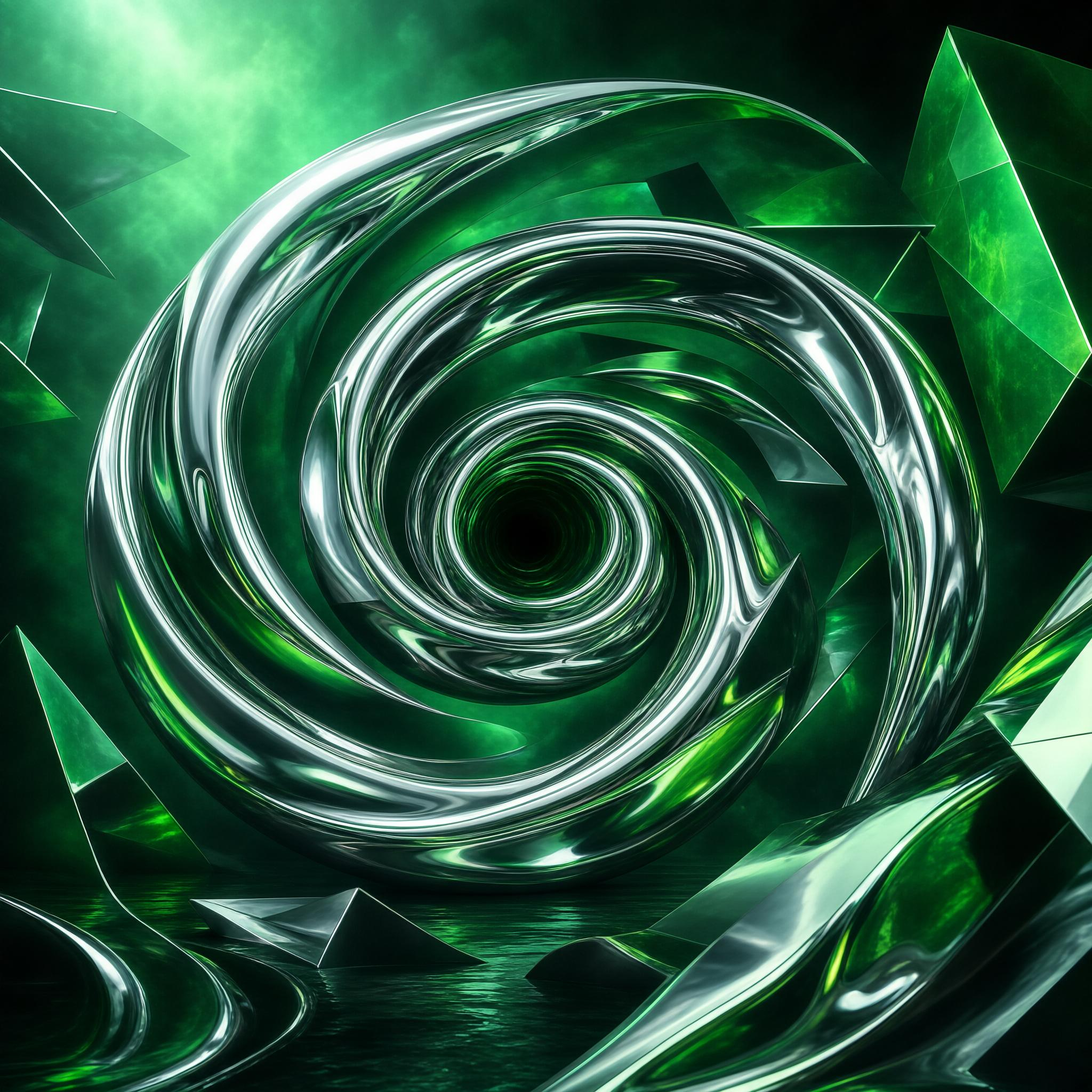 Abstract Green Spiral