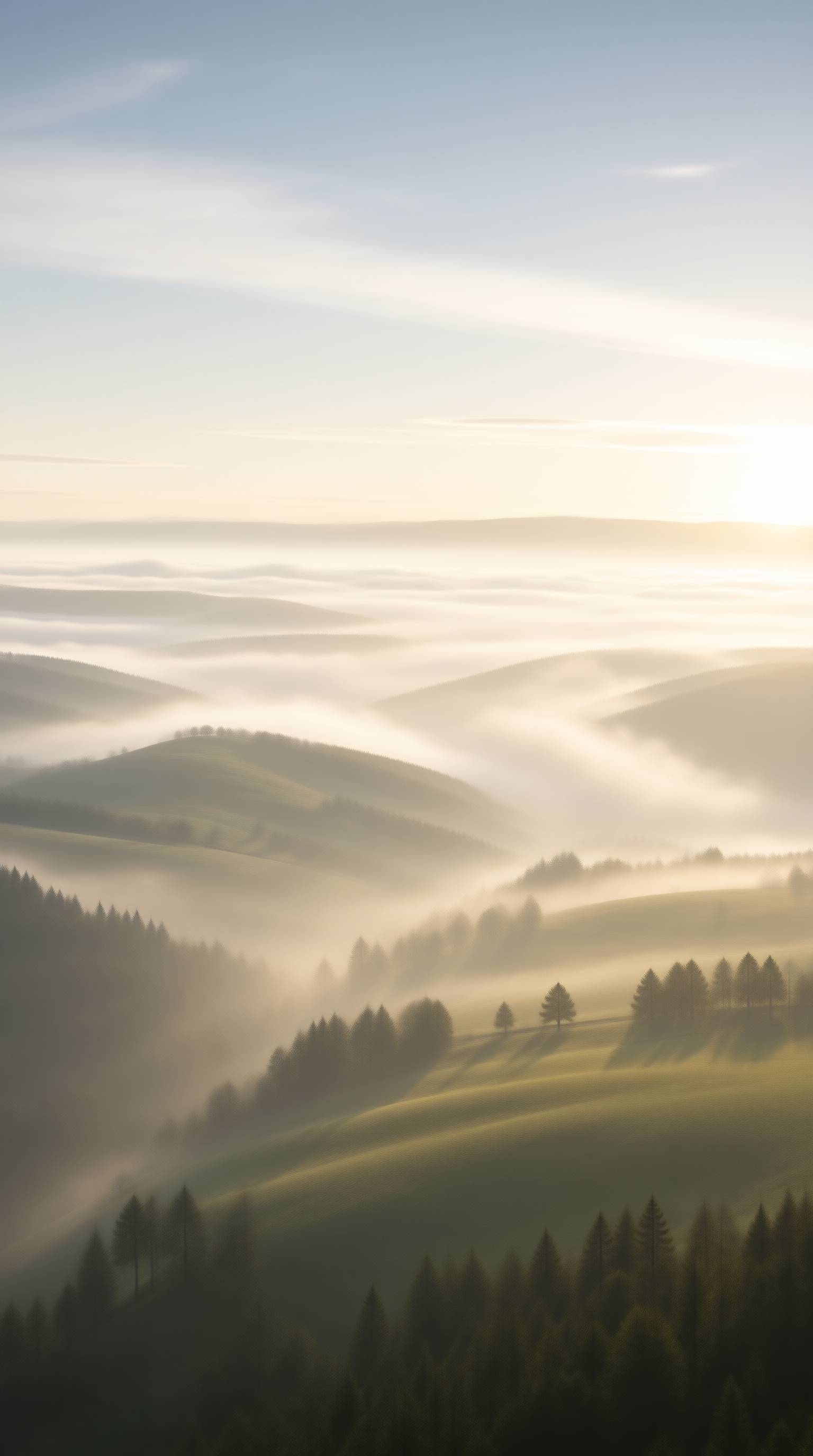 Misty Hills at Sunrise