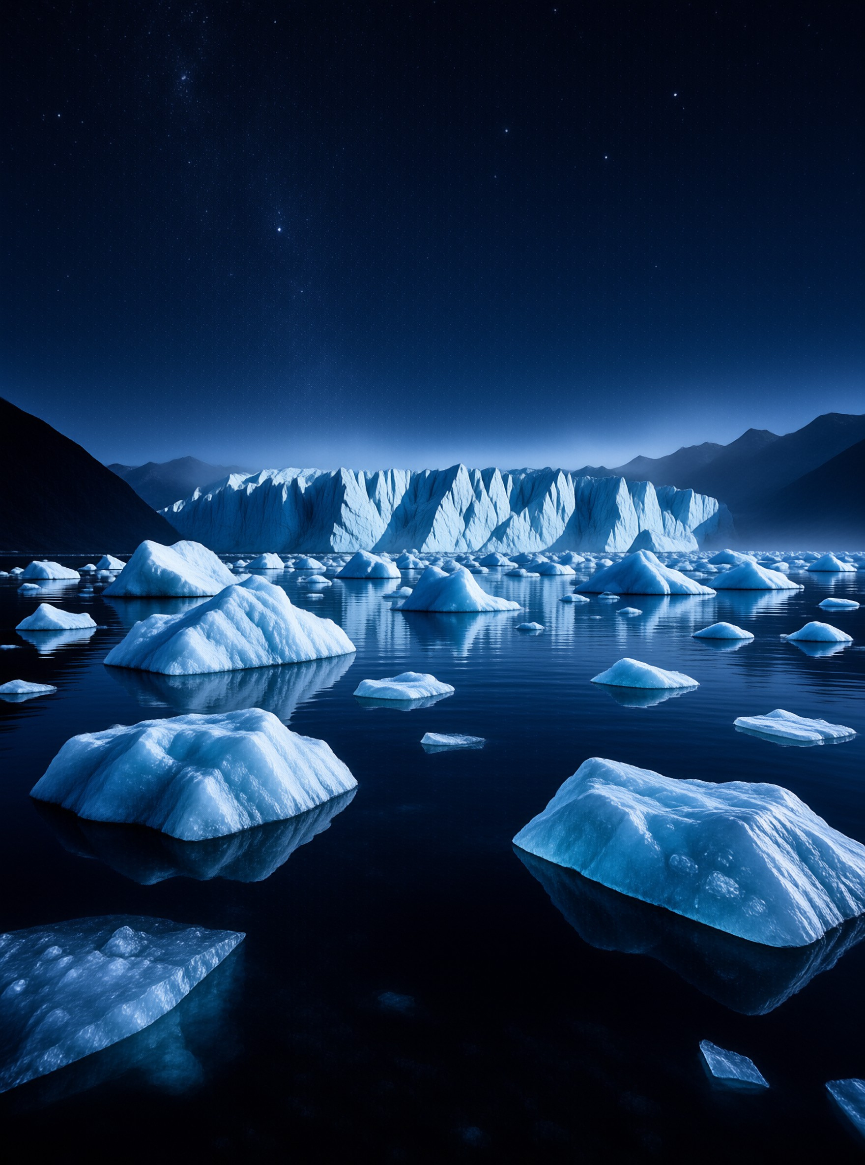 Arctic Night Icebergs