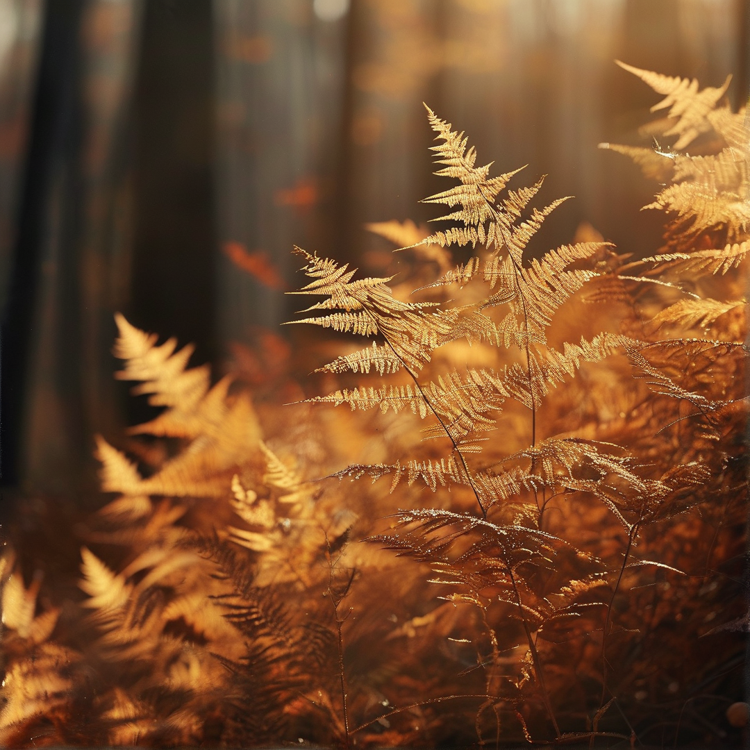 Sunlit Golden Ferns