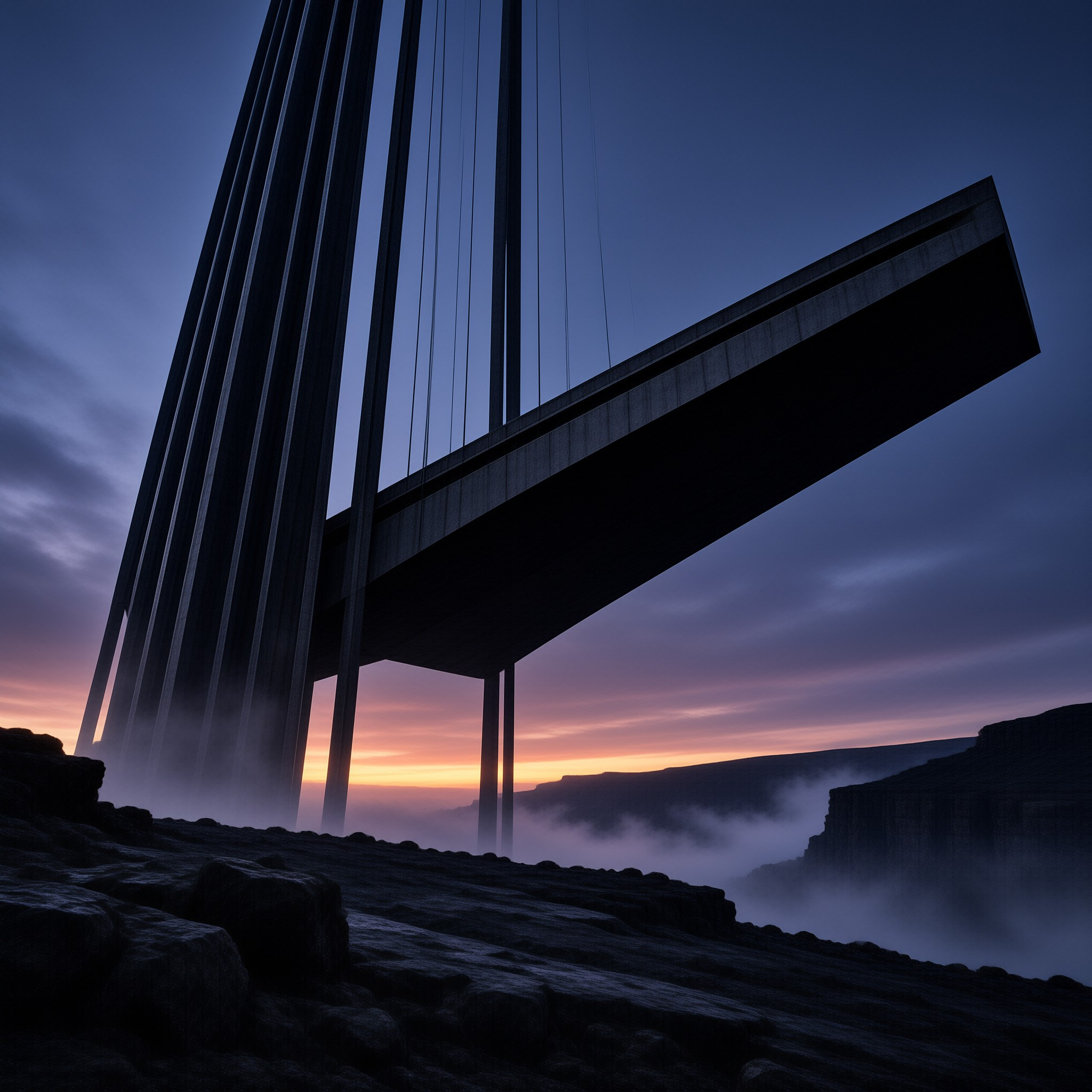 Futuristic Bridge at Dusk