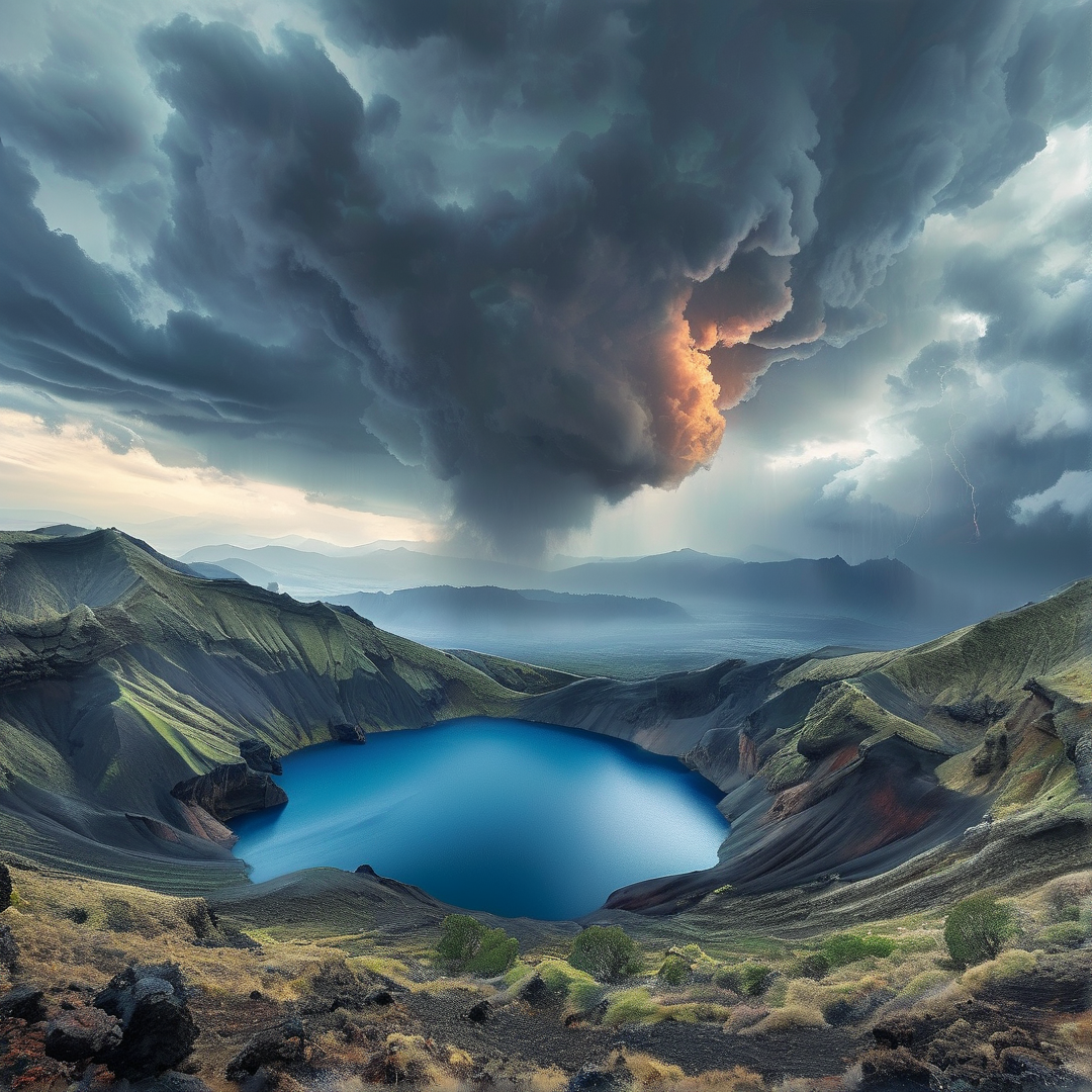 Dramatic Crater Lake View