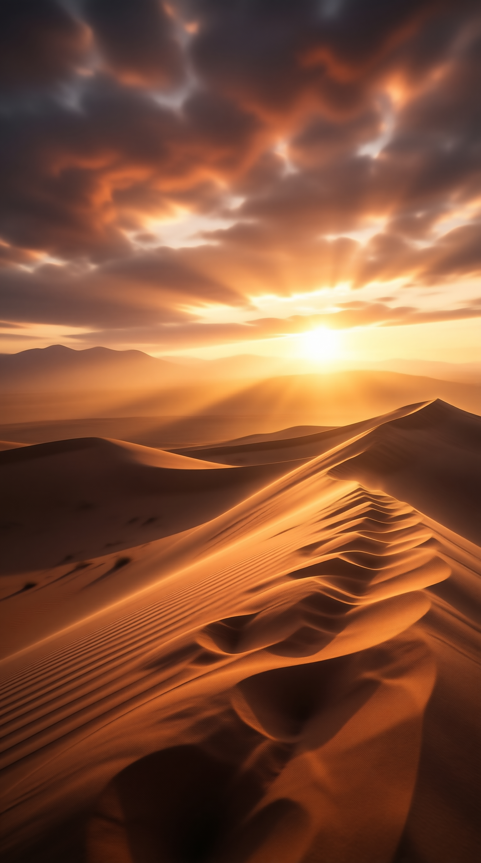 Golden Desert Dunes at Sunset