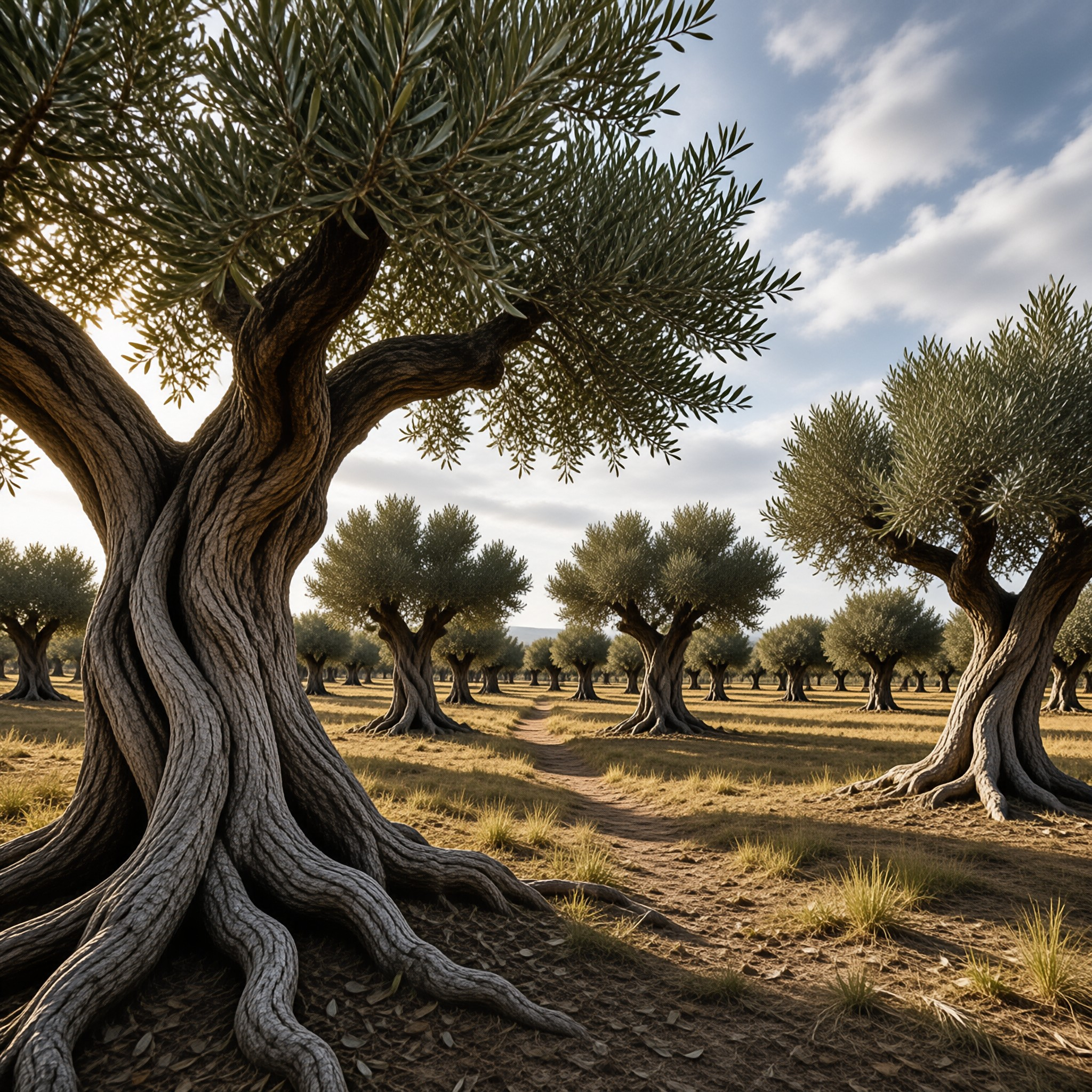 Ancient Olive Grove Path