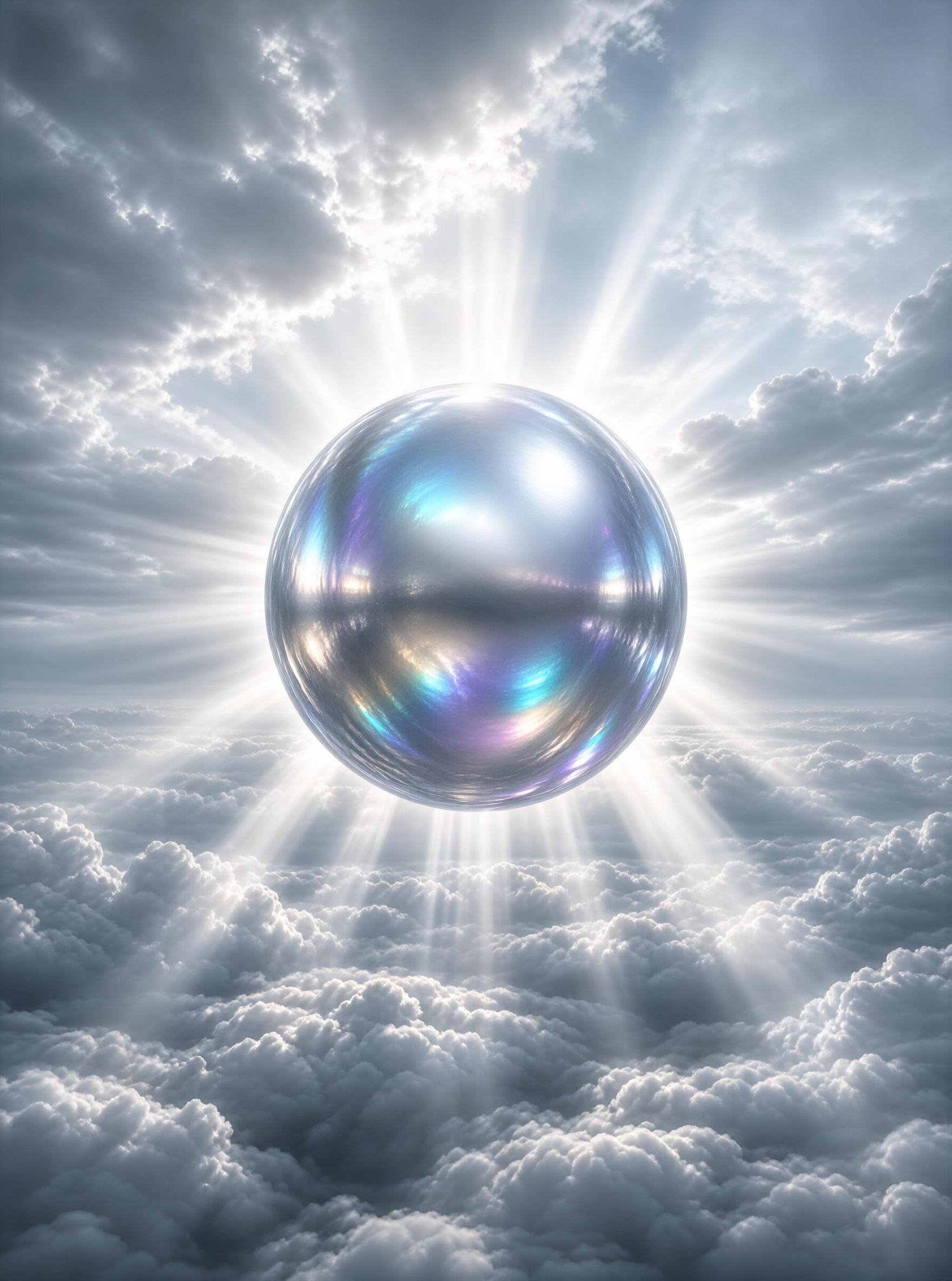 Giant Reflective Sphere in Clouds