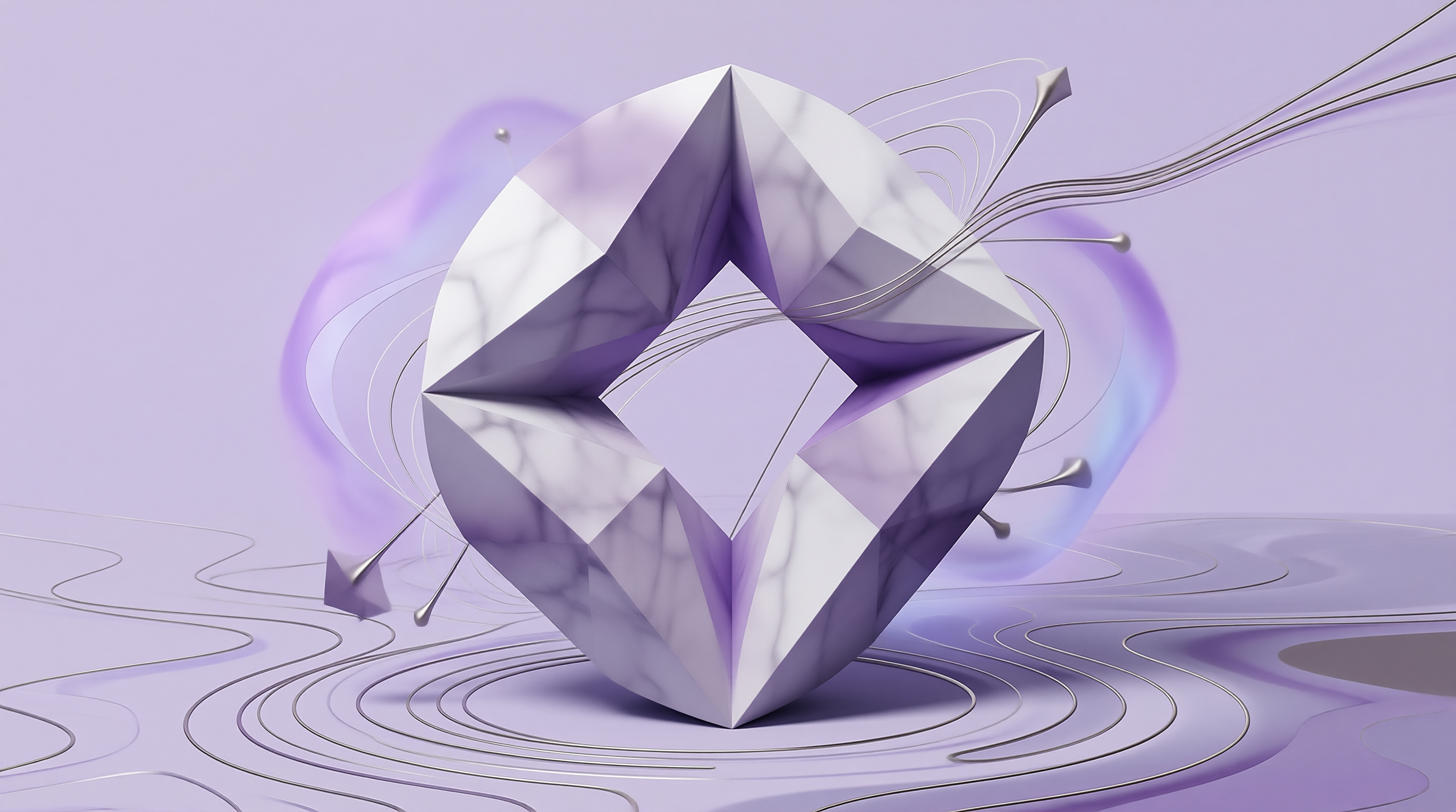 Marble Geometric Torus in Lavender