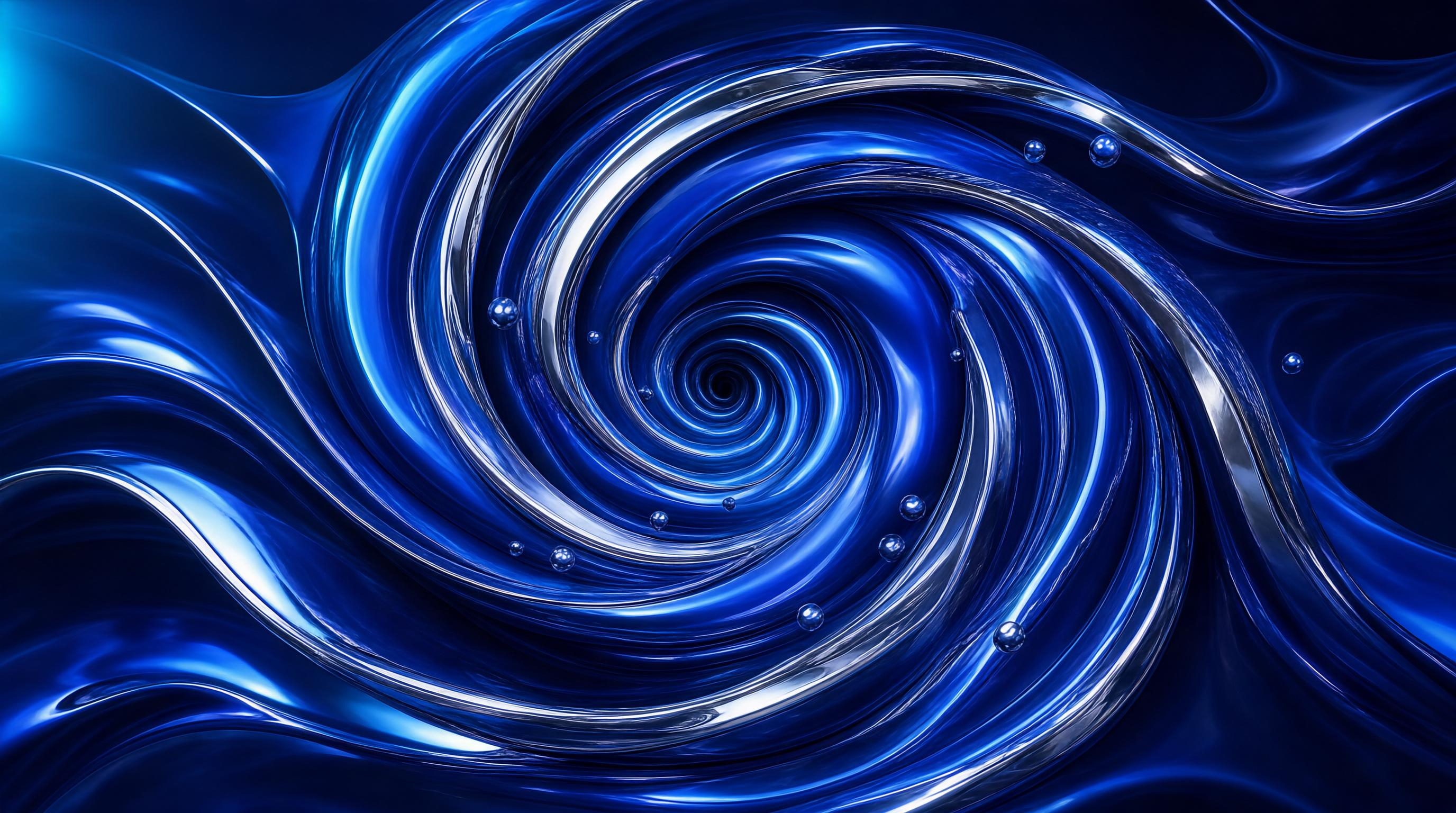 Abstract Blue Vortex Swirl