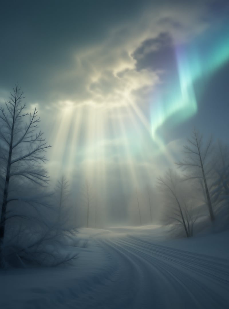 Winter Aurora Landscape