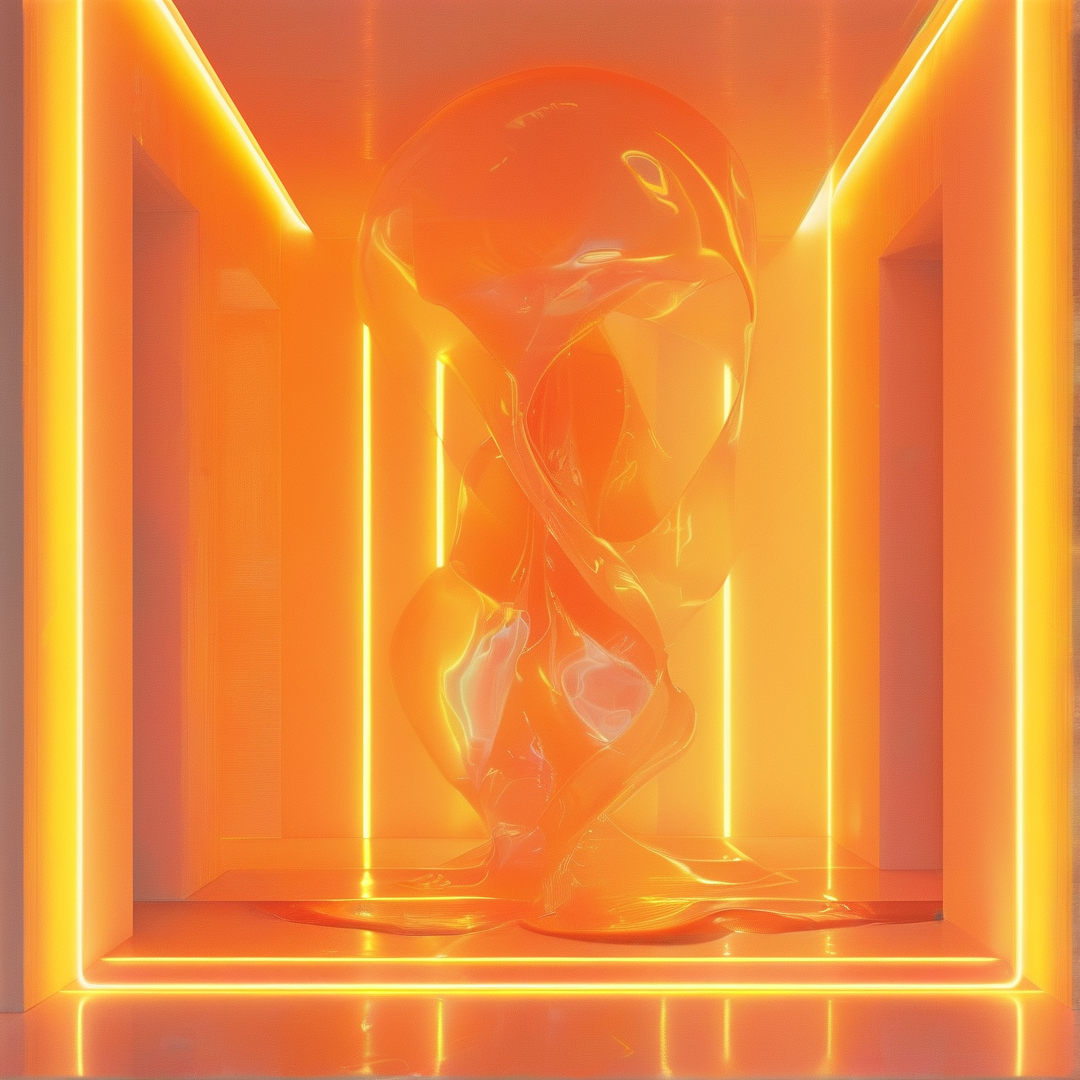 Abstract Glowing Orange Figure