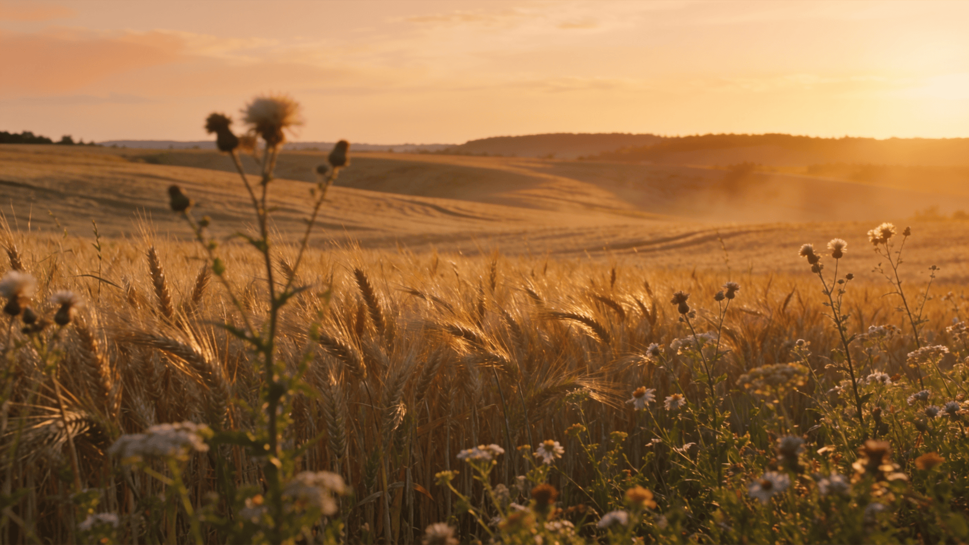 Wildflower Meadow in Warm Haze