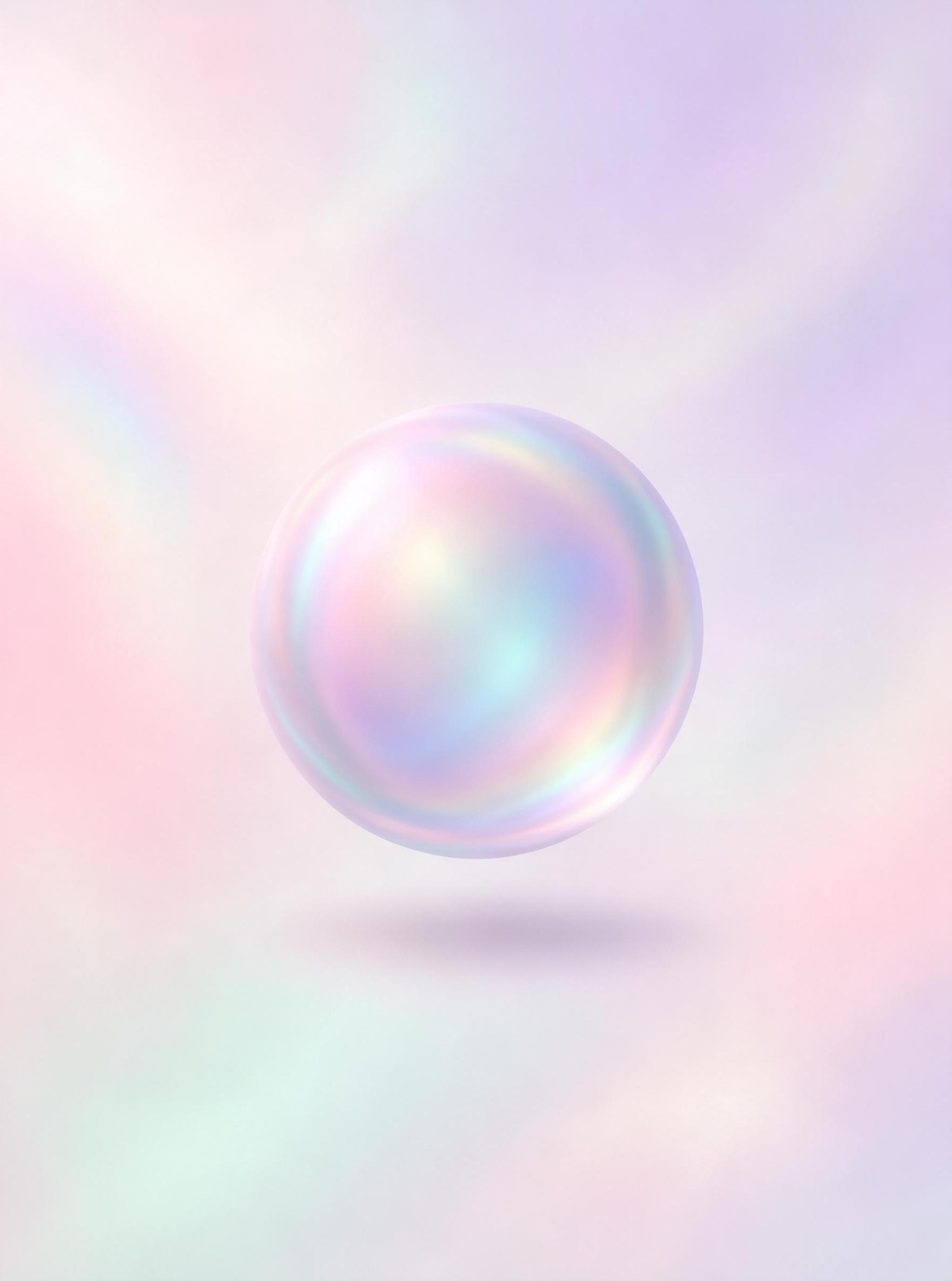 Colorful Sphere on Pastel Background