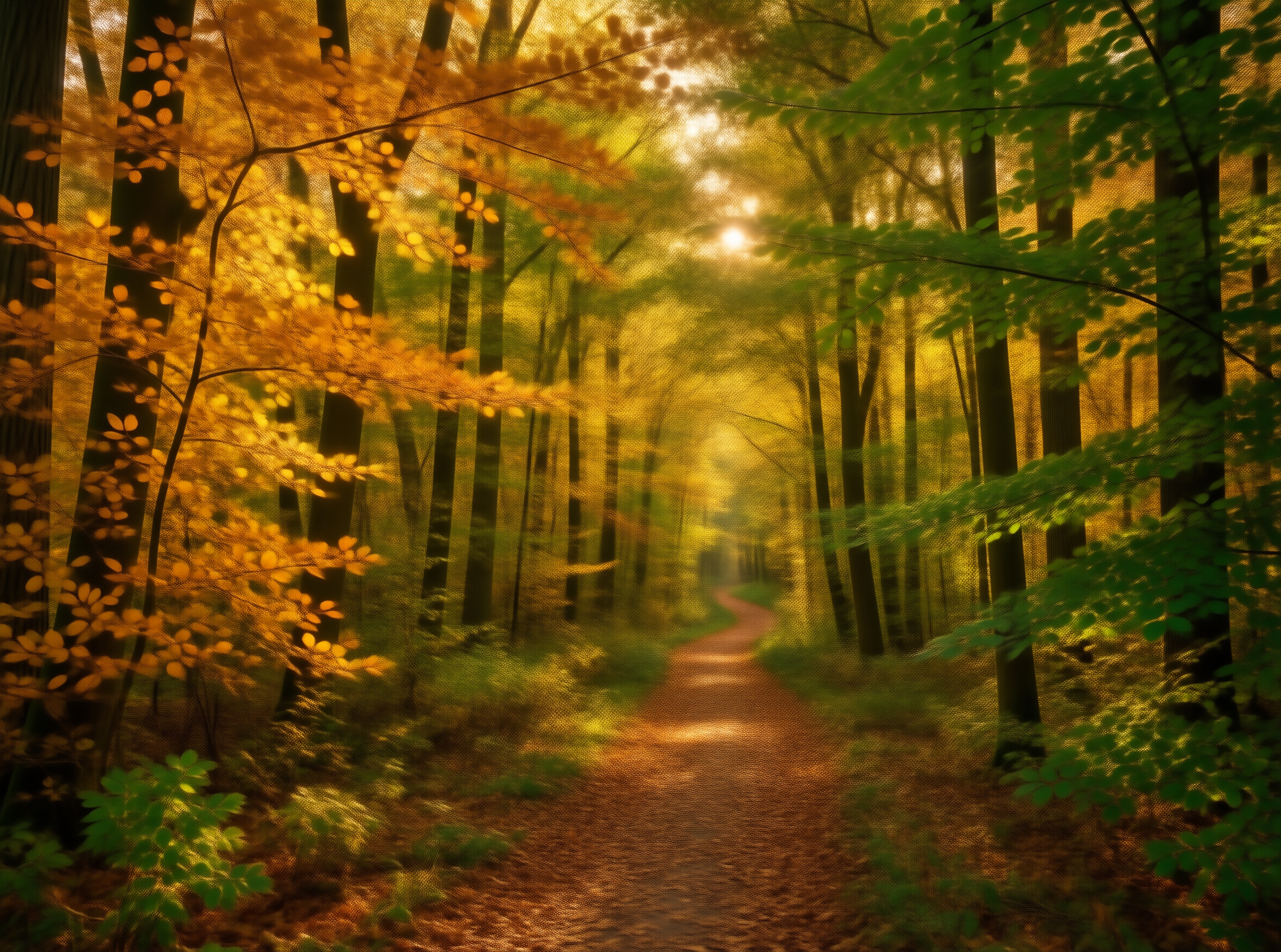 Sunlit Forest Path
