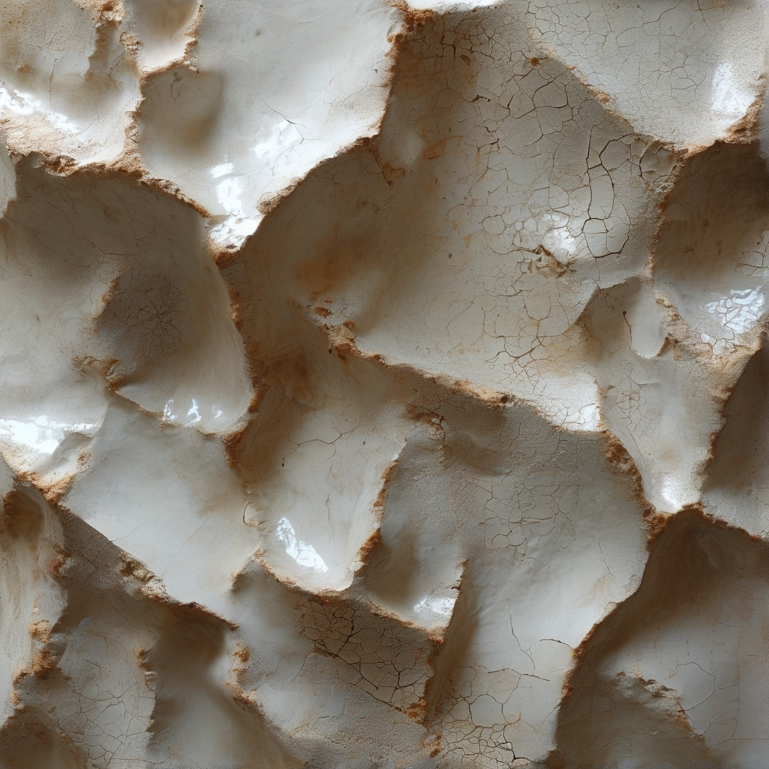 Close-up of an empty paper egg carton with dry cracked pulp and light brown fibrous edges under soft diffused light.
