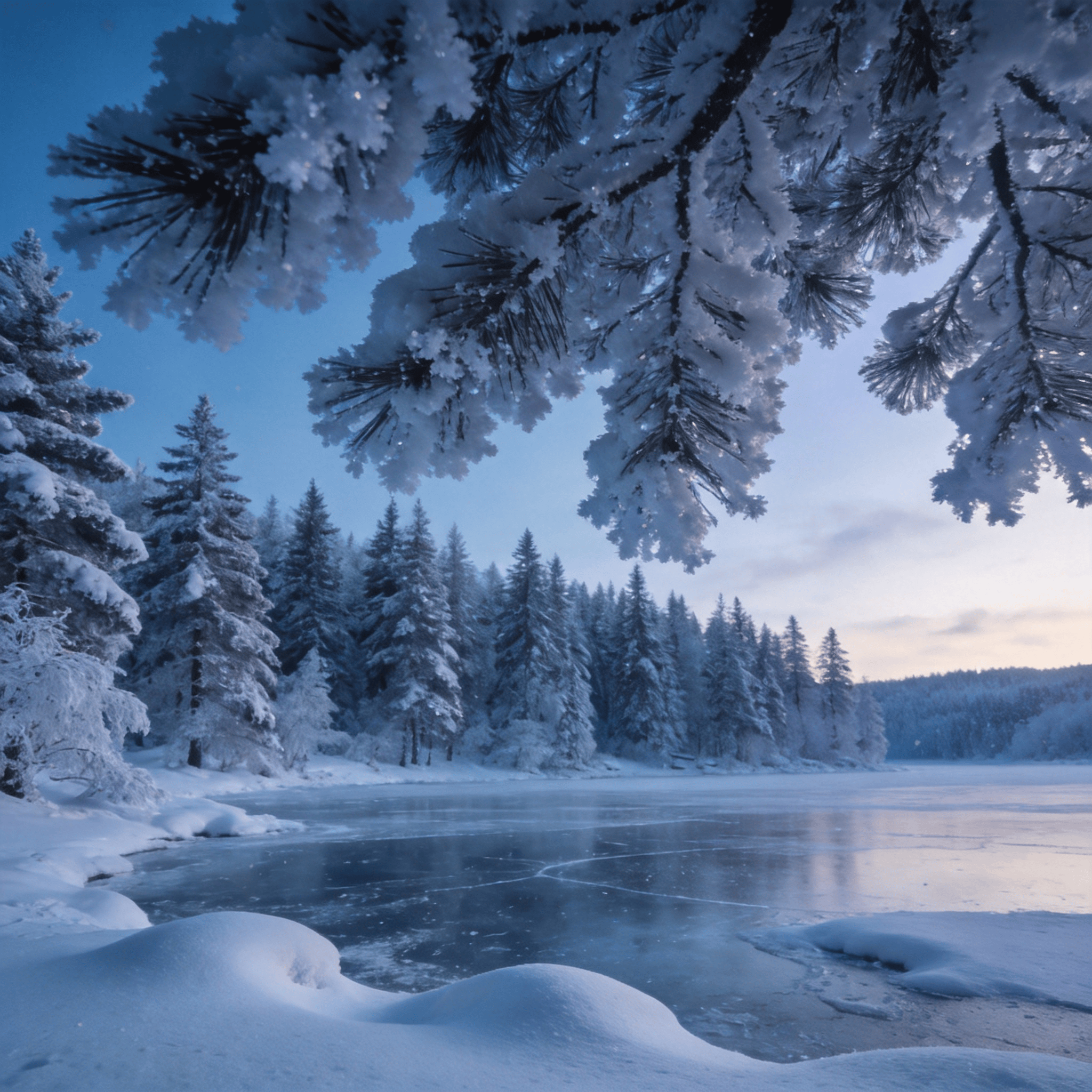 Winter Wonderland in Blue Hour Light