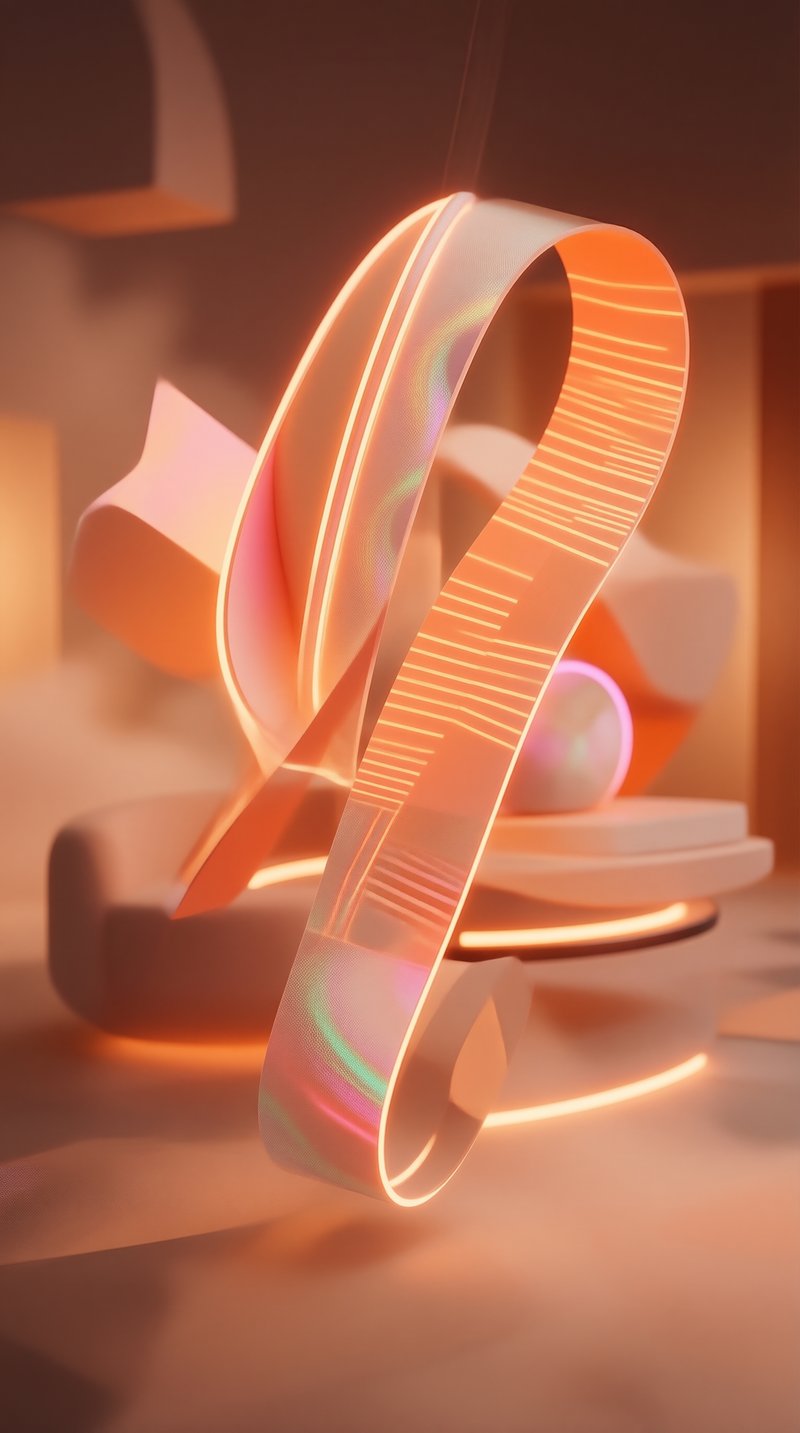 Glowing Abstract Ribbon Art