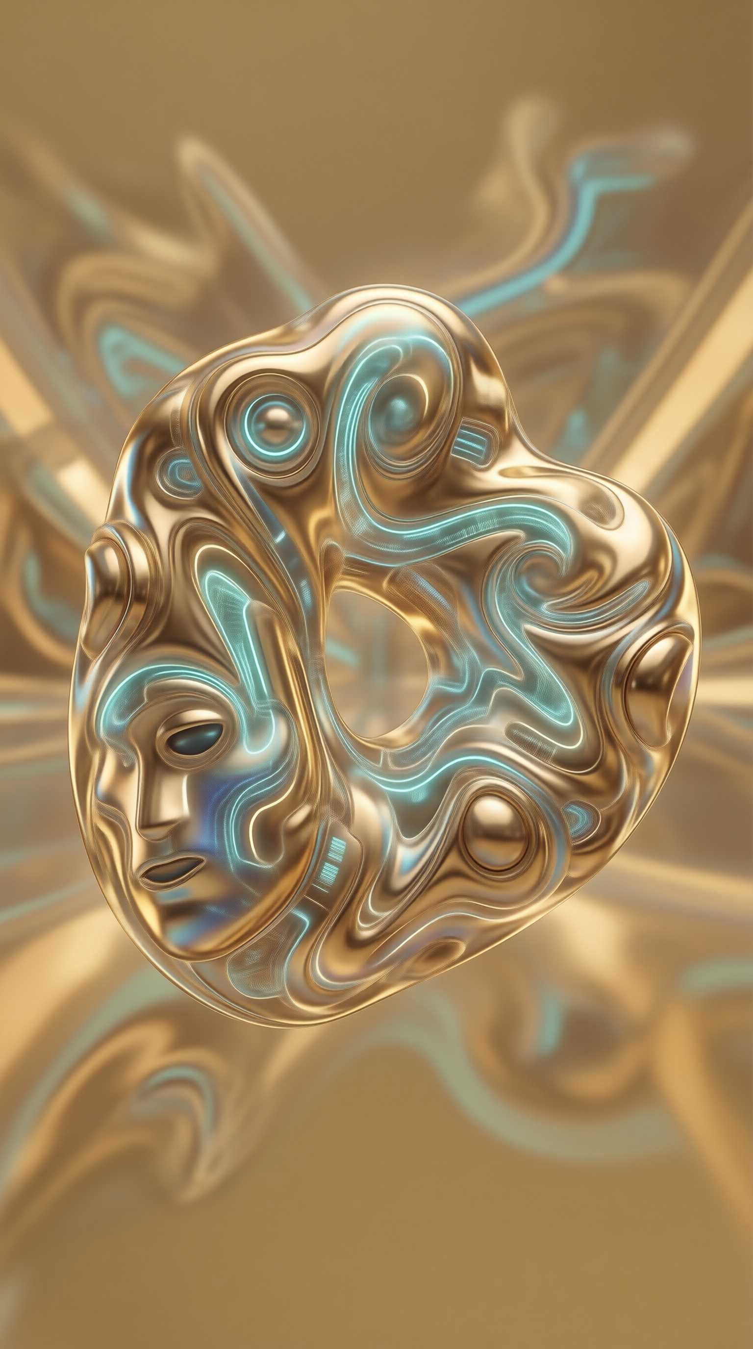 Golden Liquid Face Art