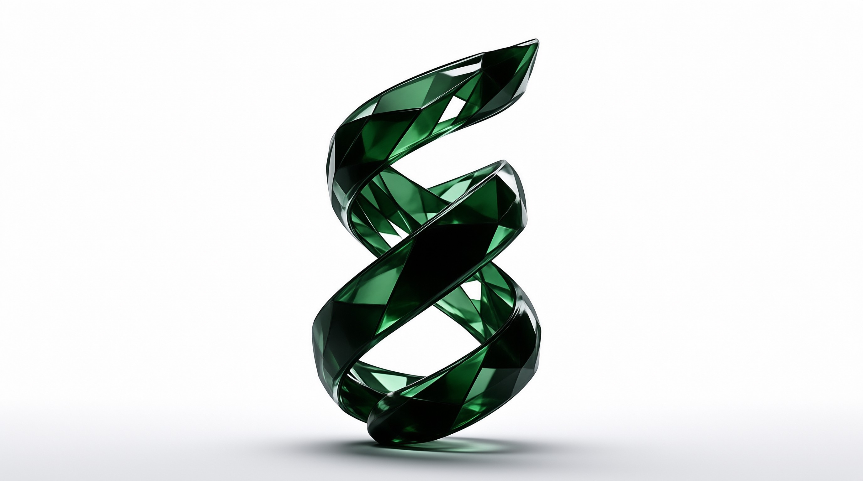 Green Twisted Crystal Ribbon