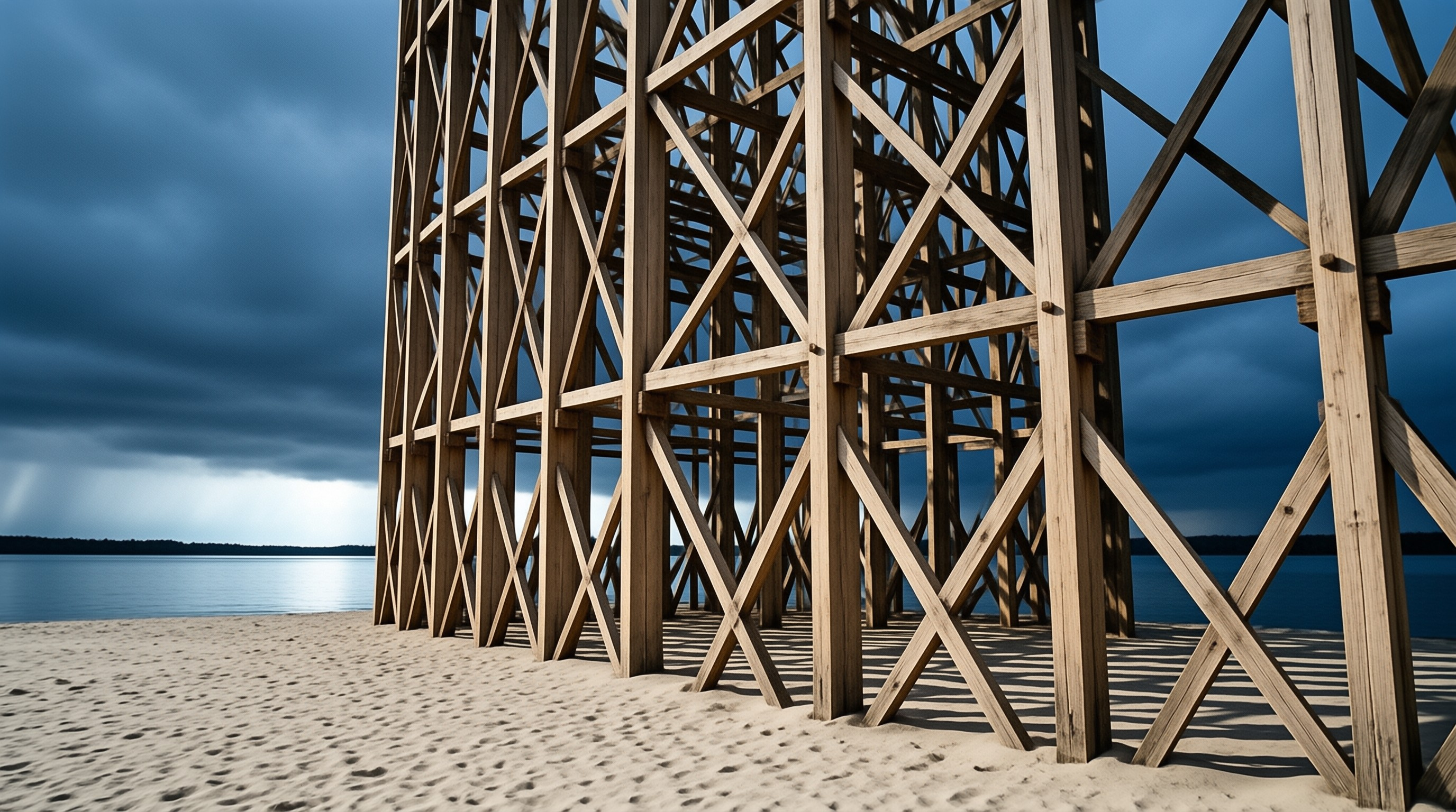 Wooden Structure on Beach