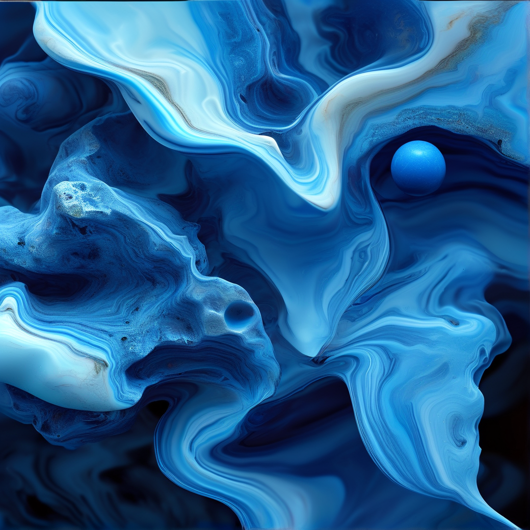 Blue Abstract Fluid Art