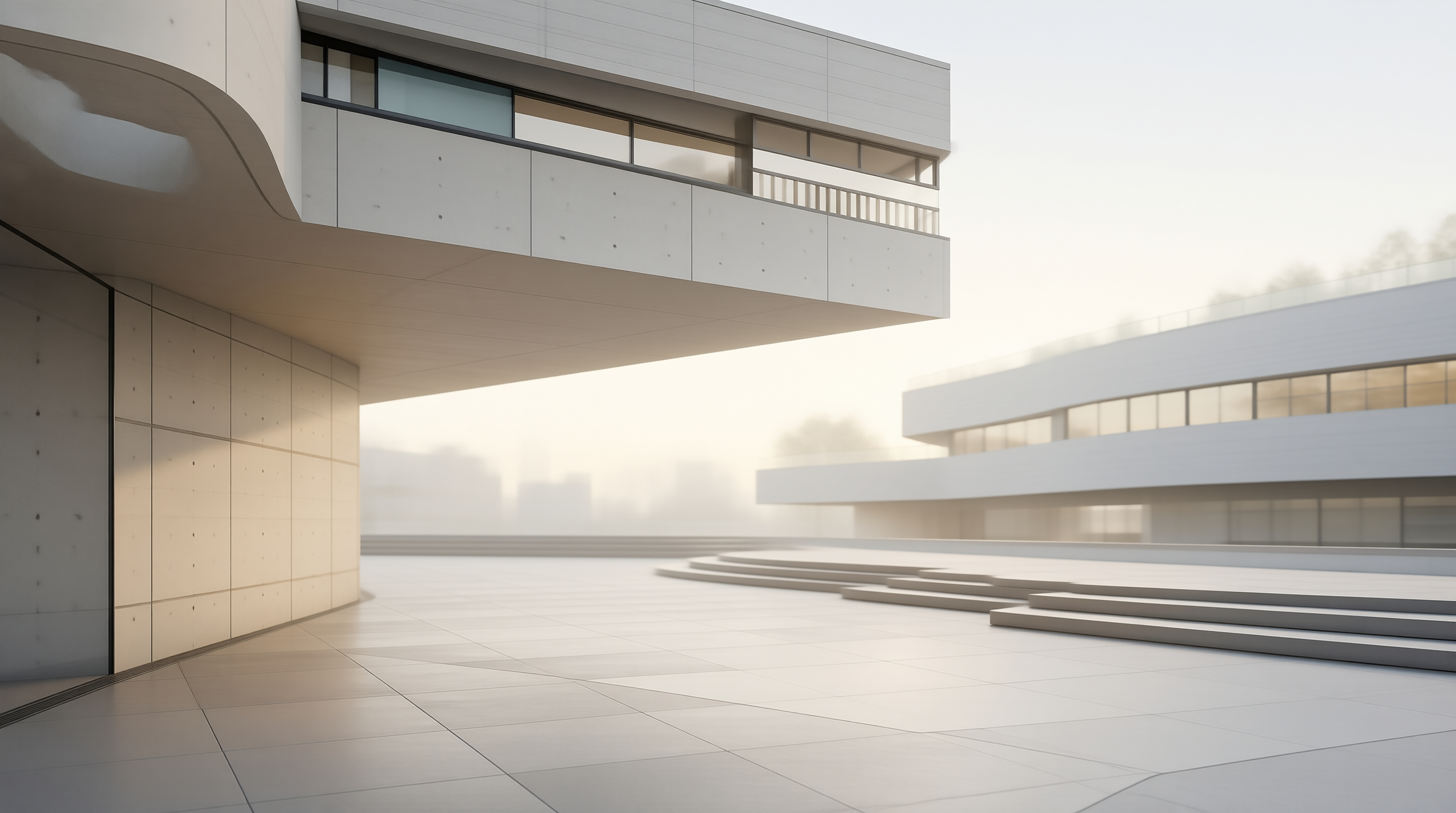 Minimalist Concrete Architecture Plaza