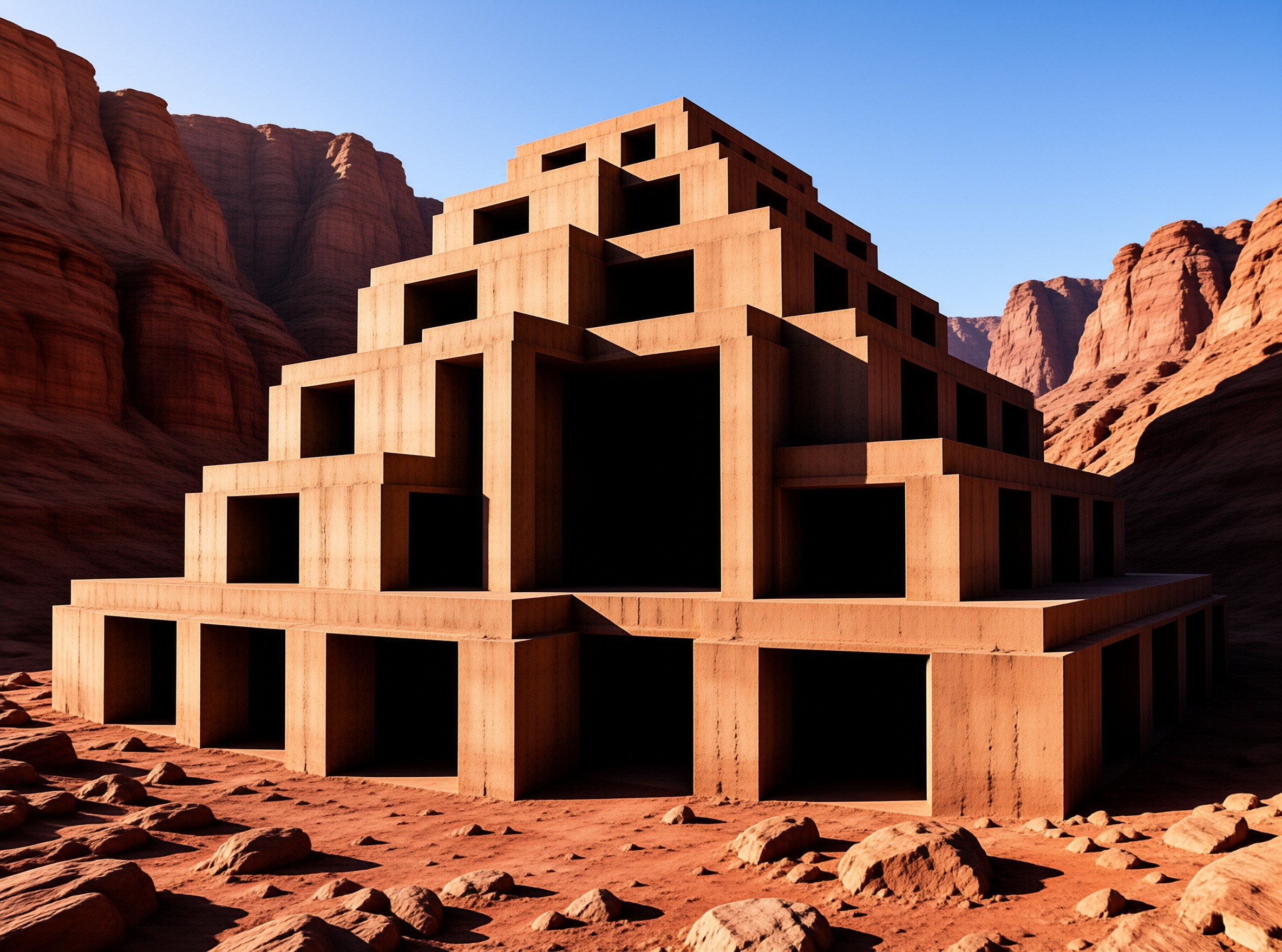 Stepped Pyramid in Desert