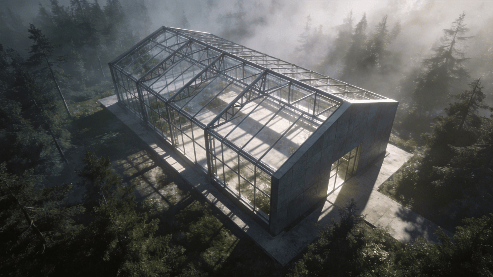 Greenhouse with Steel Frame — Misty Forest