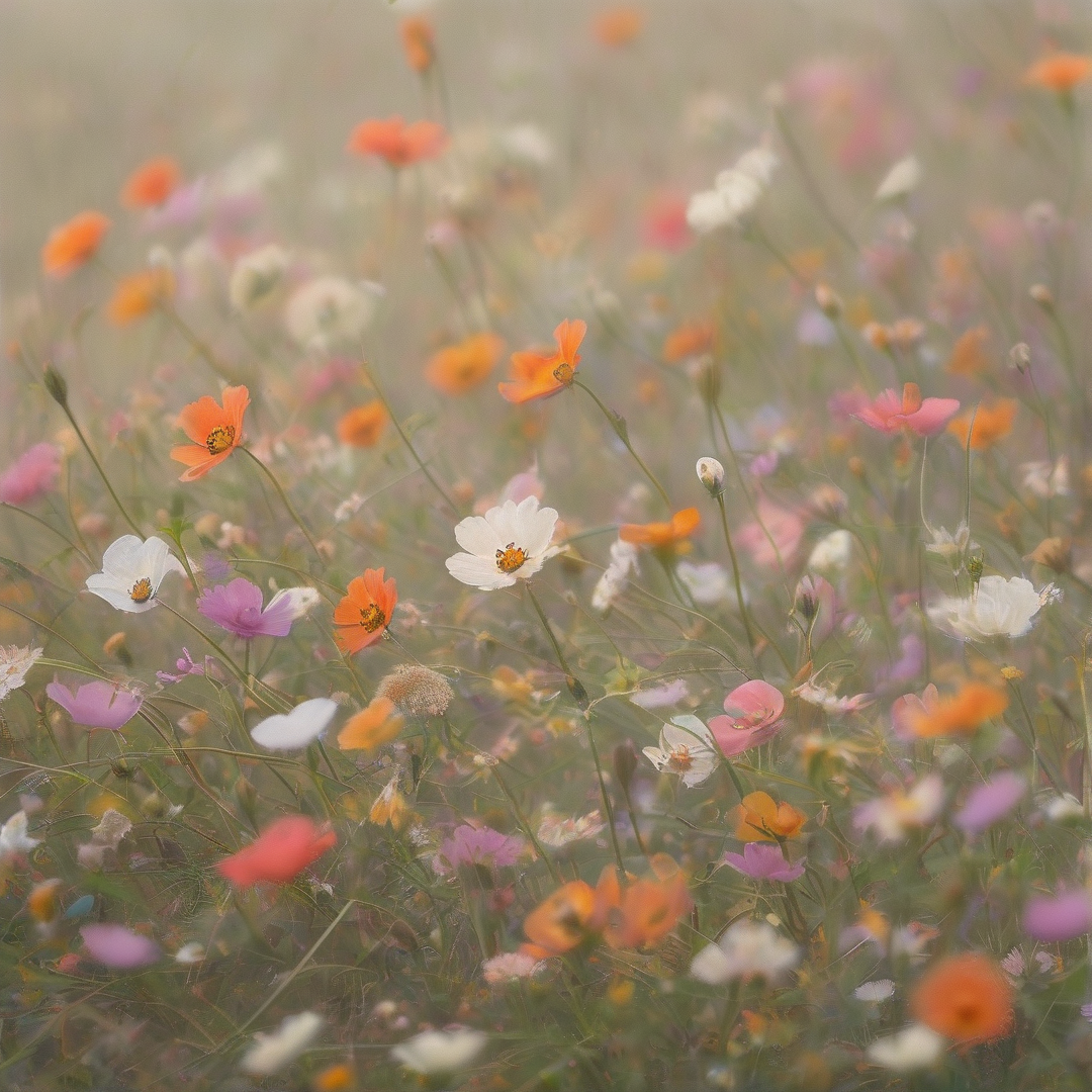Dreamy Cosmos Flower Field