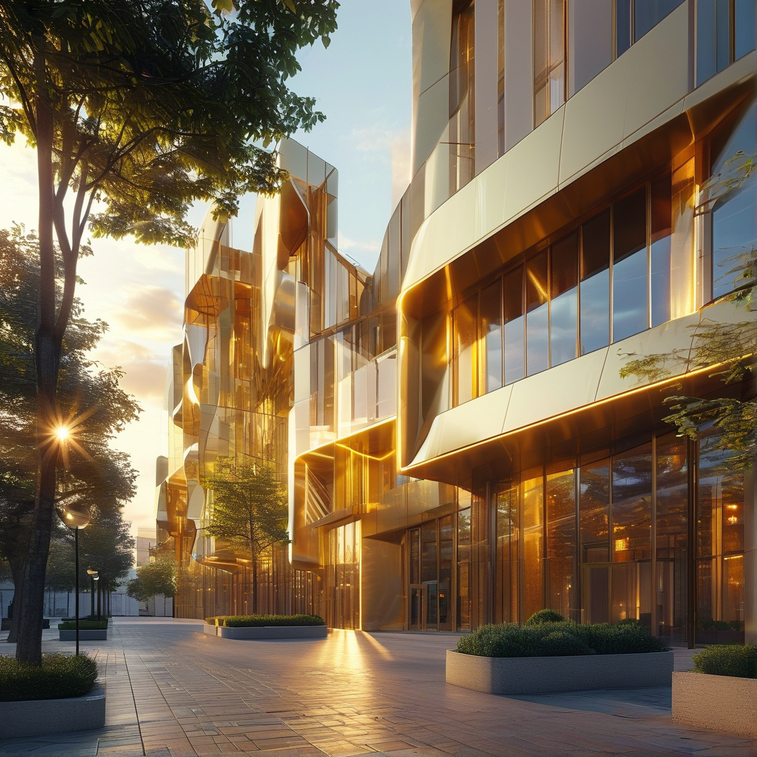 Modern Architecture at Sunset
