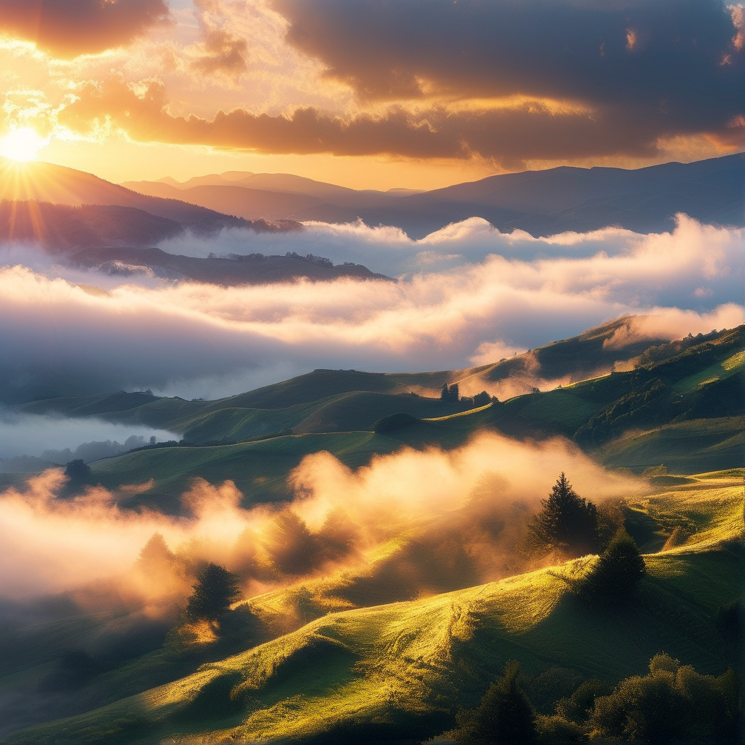 Sunrise Over Mountains