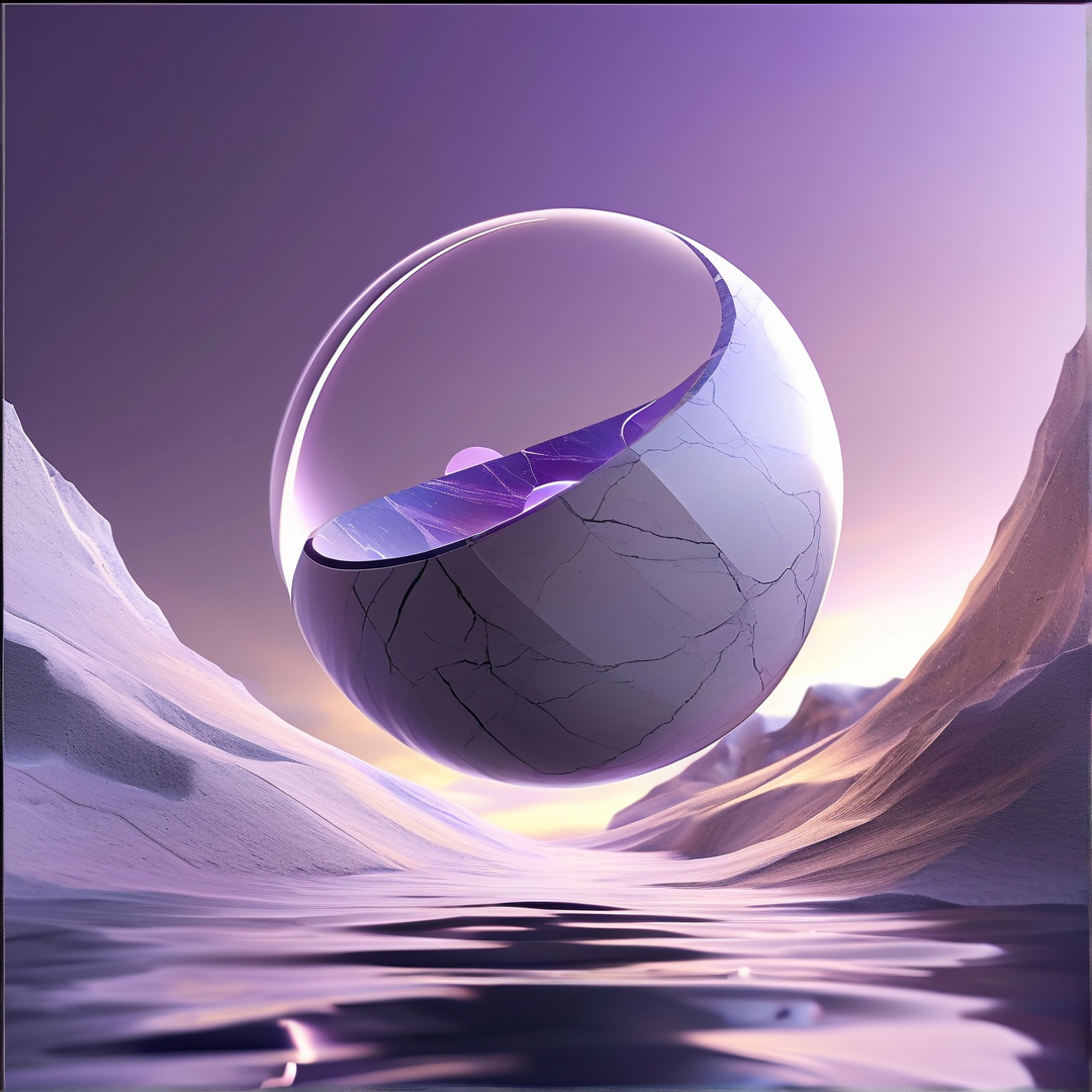 Surreal Cracked Glass Sphere