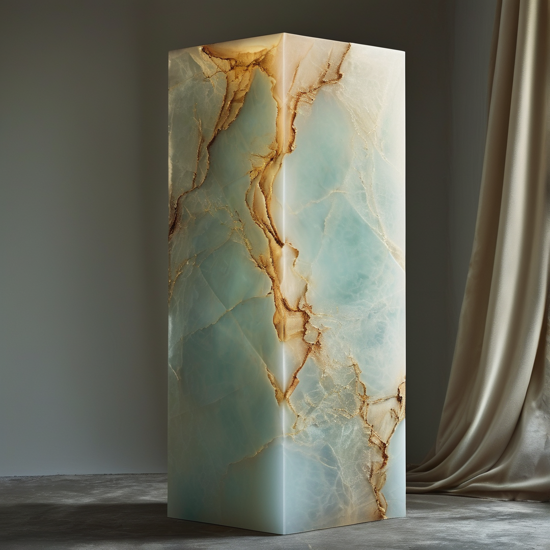 Gold Veined Stone Column