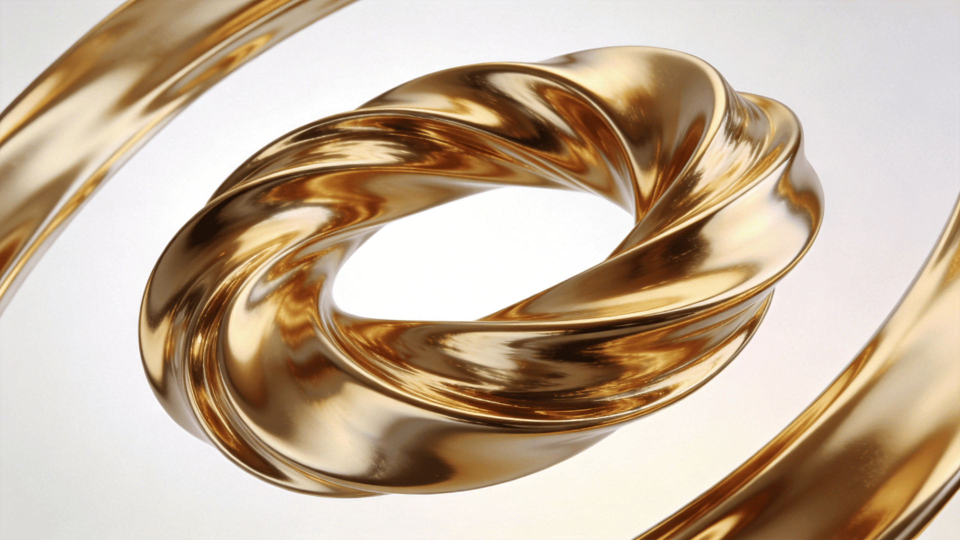 Metallic, Liquid Gold Mobius Strip