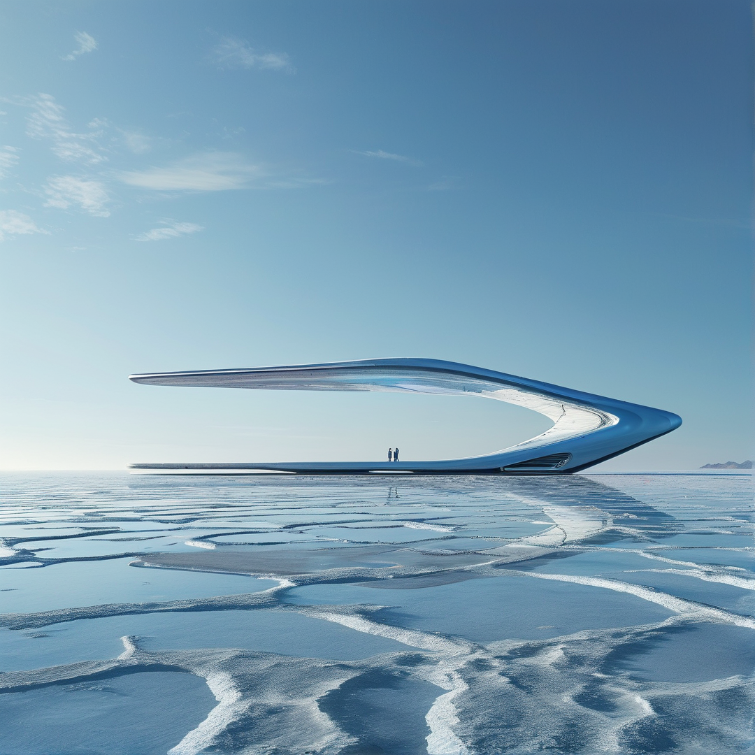 Futuristic Wing on Salt Flats