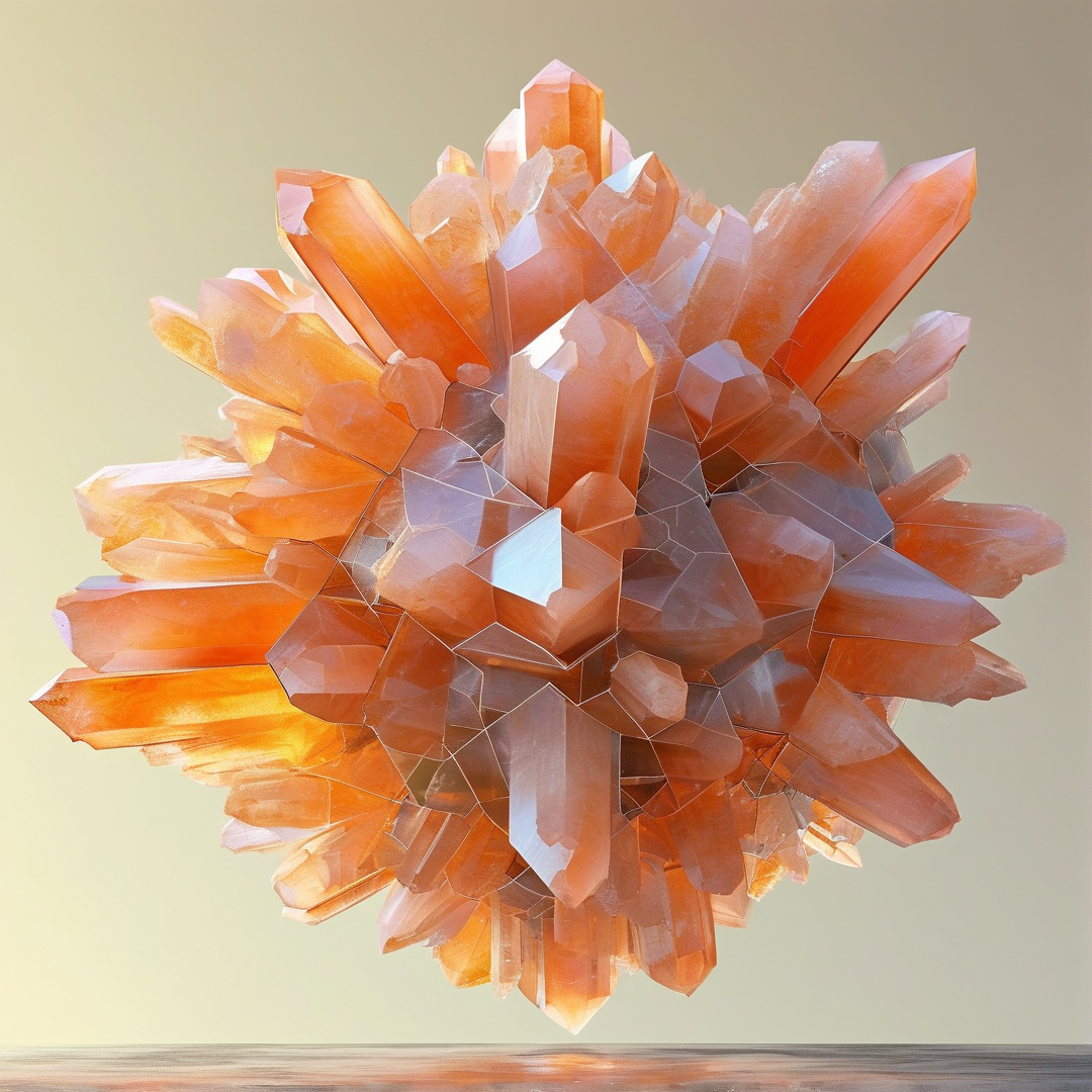 Floating Orange Crystal Cluster