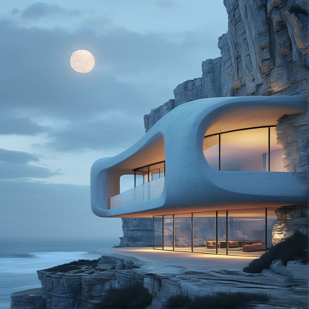 Futuristic Cliffside Home