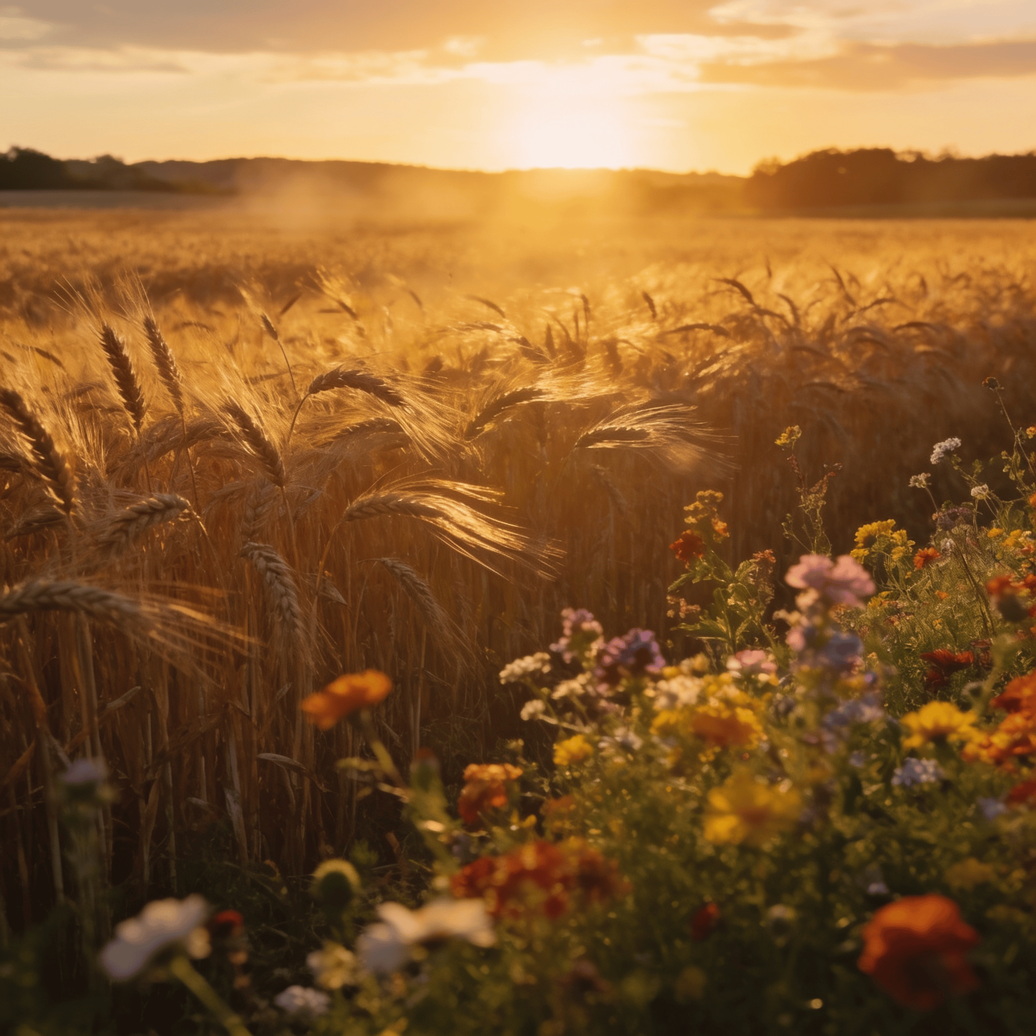 Wildflower Meadow in Warm Haze