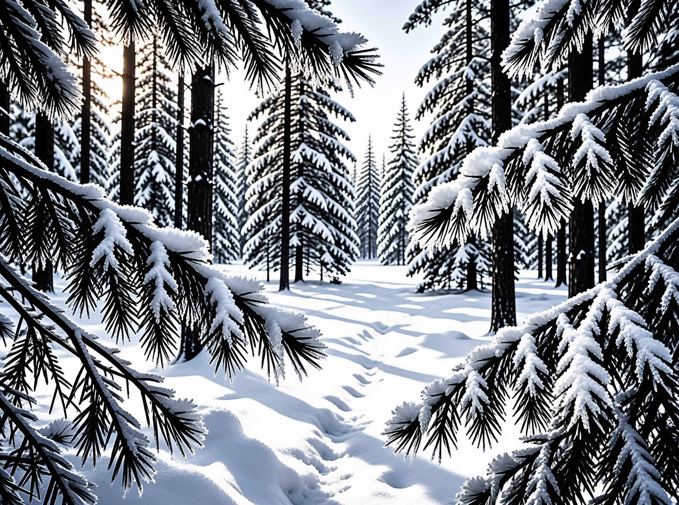 Snowy Pine Forest