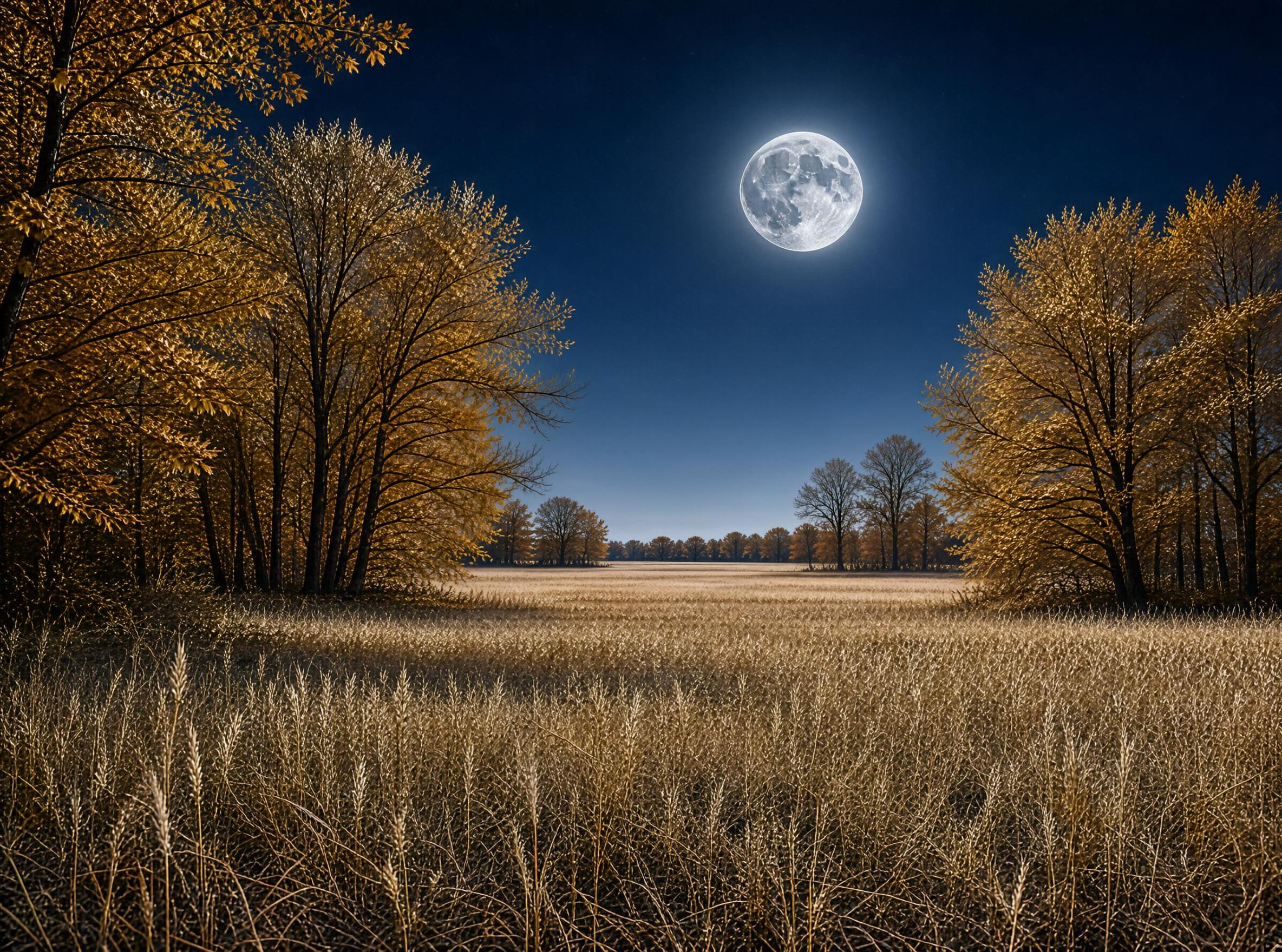 Moonlit Autumn Landscape
