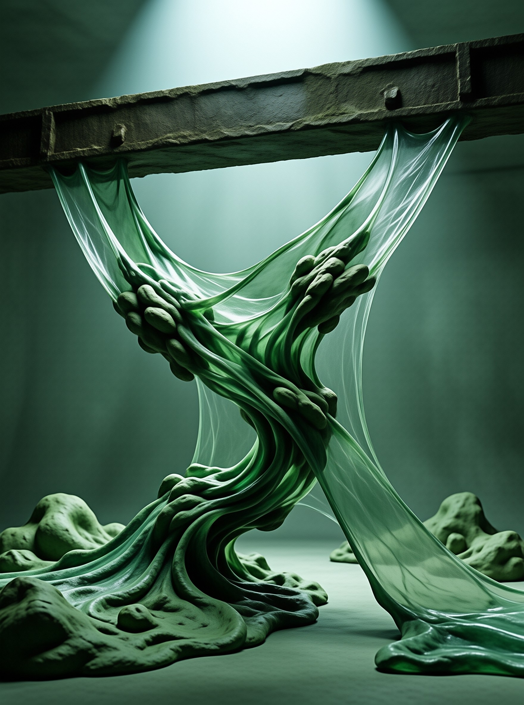 Surreal Viscous Green Sculpture