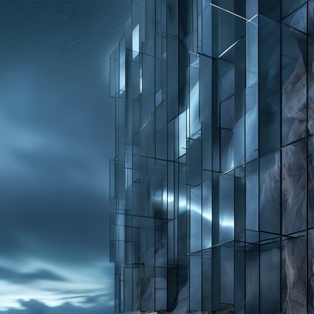 Modern Glass Tower at Night