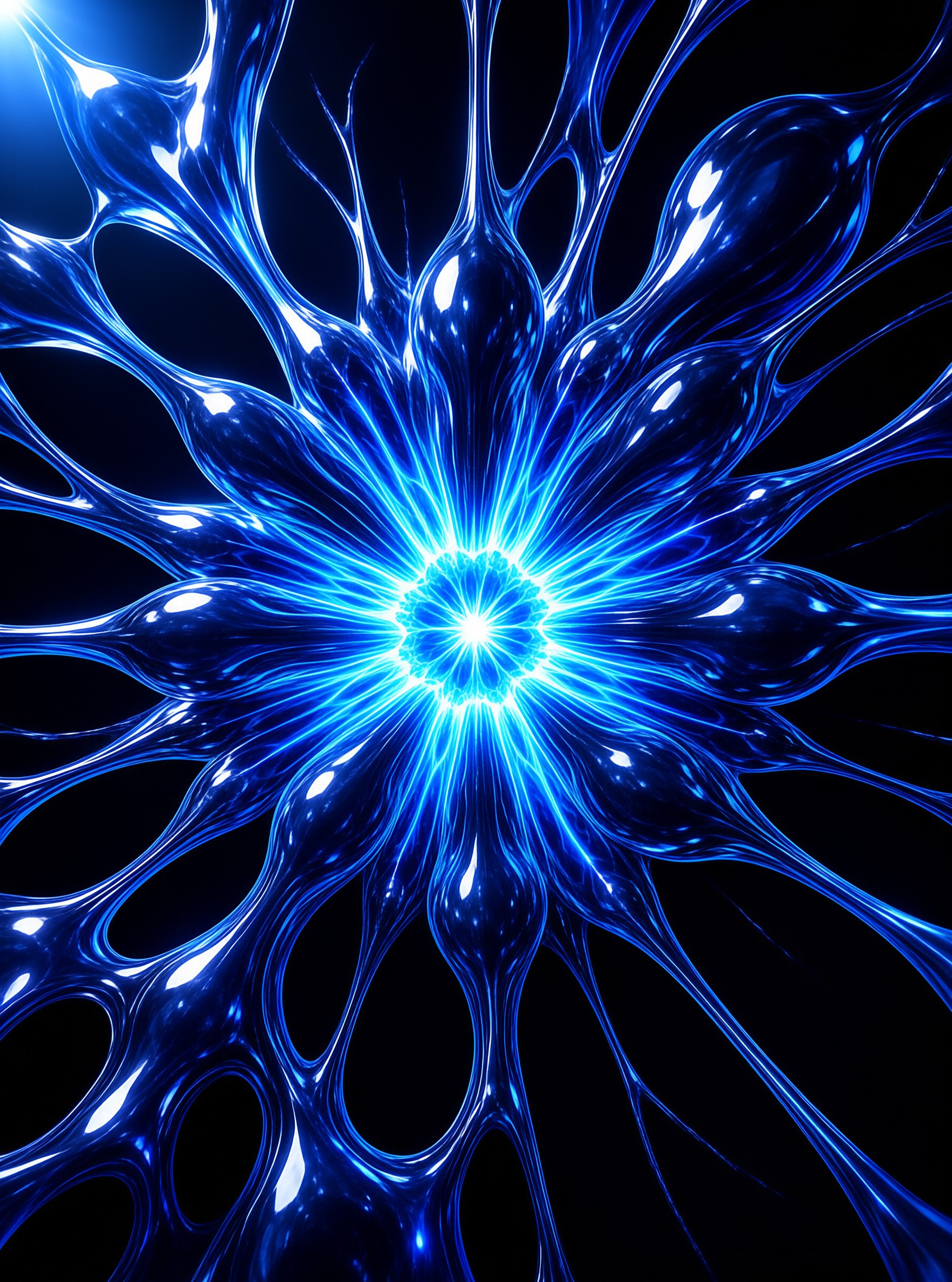 Glowing Blue Abstract Bloom