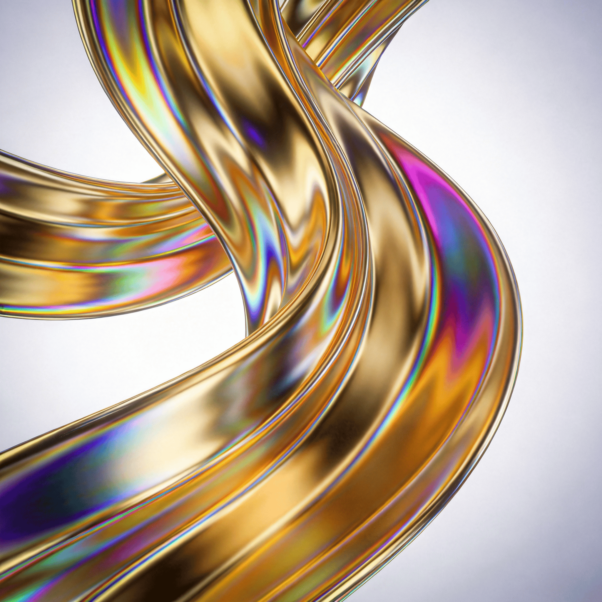 Liquid Gold Abstract — iridescent neon Study