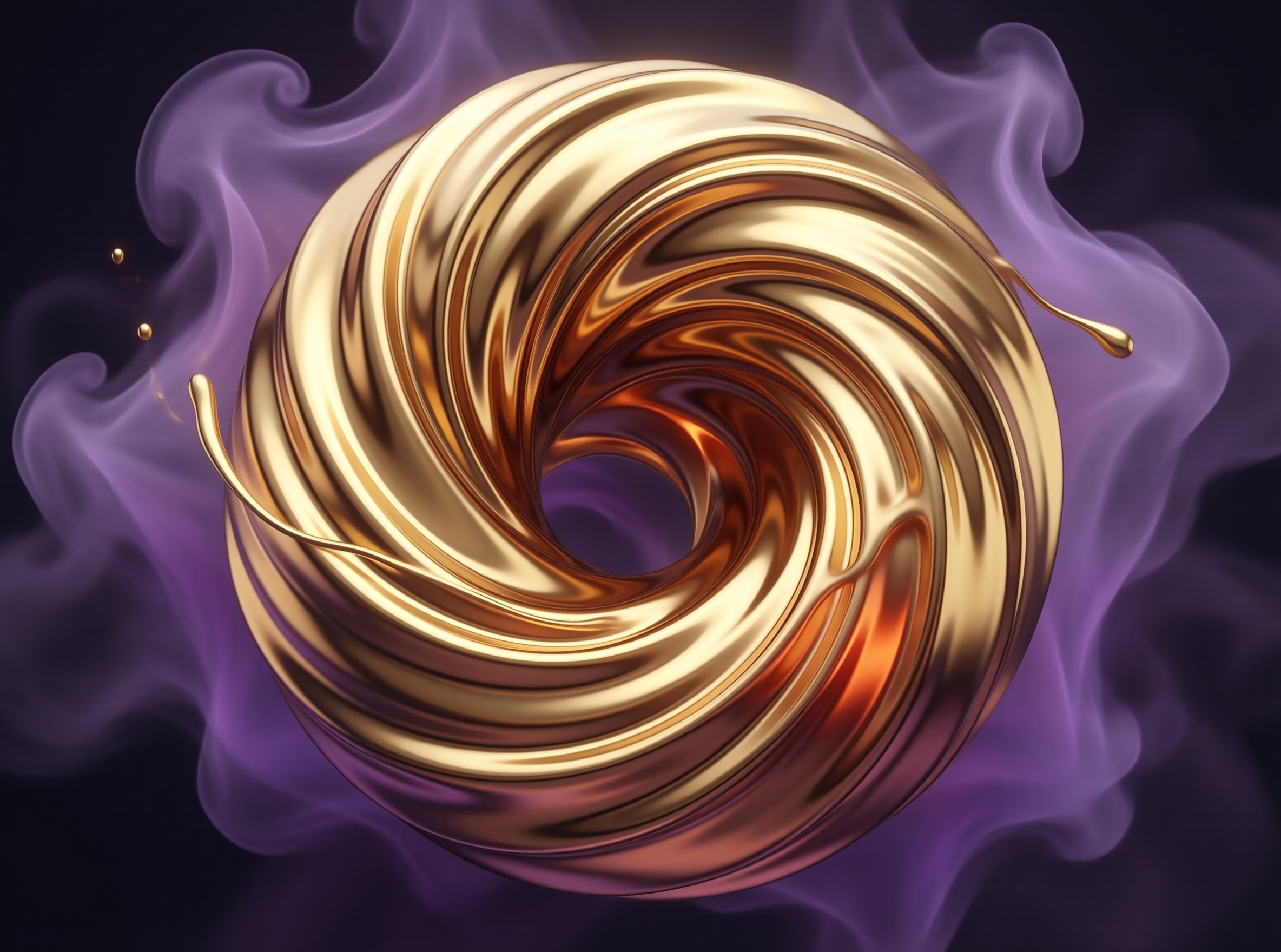Golden Vortex Abstract