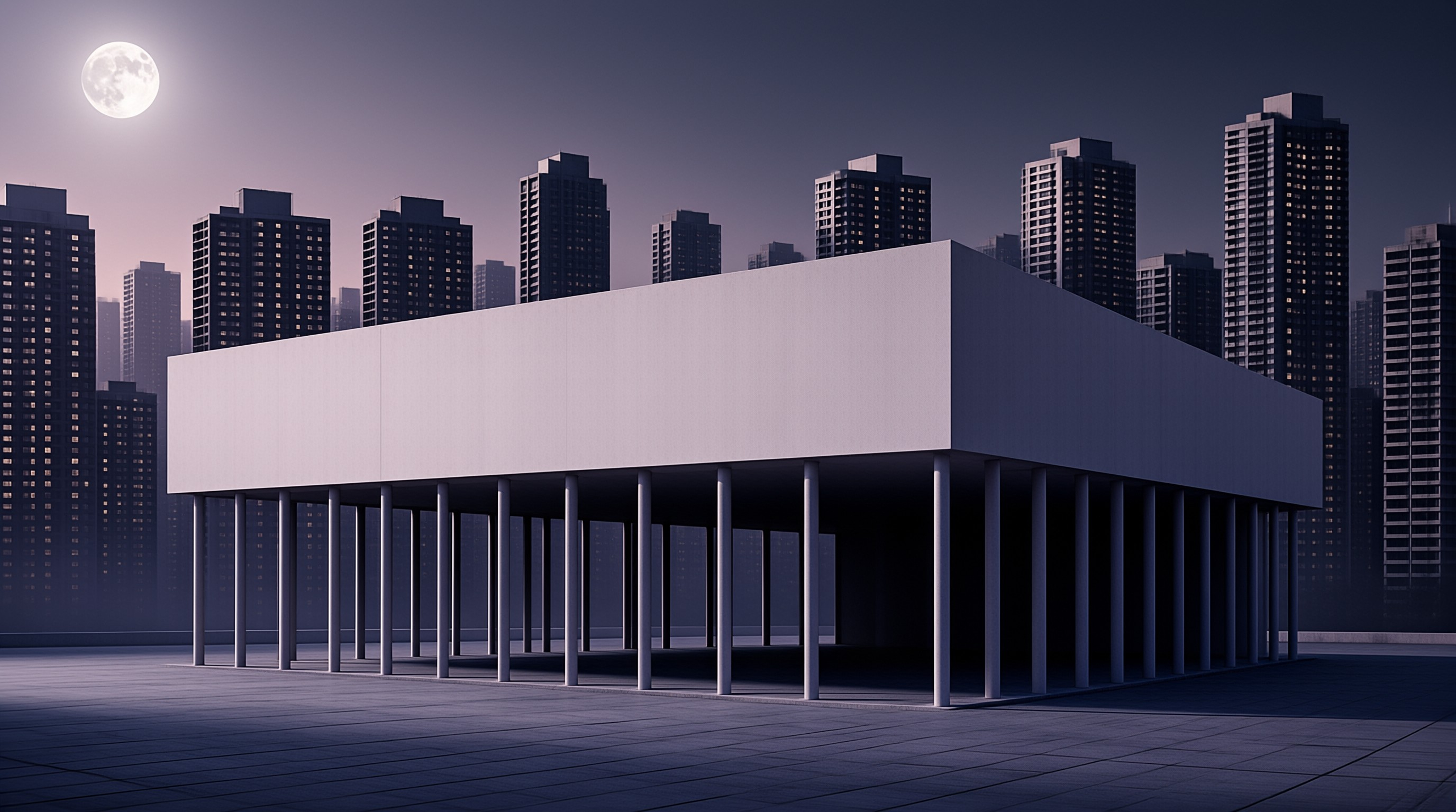 Modern Building at Night